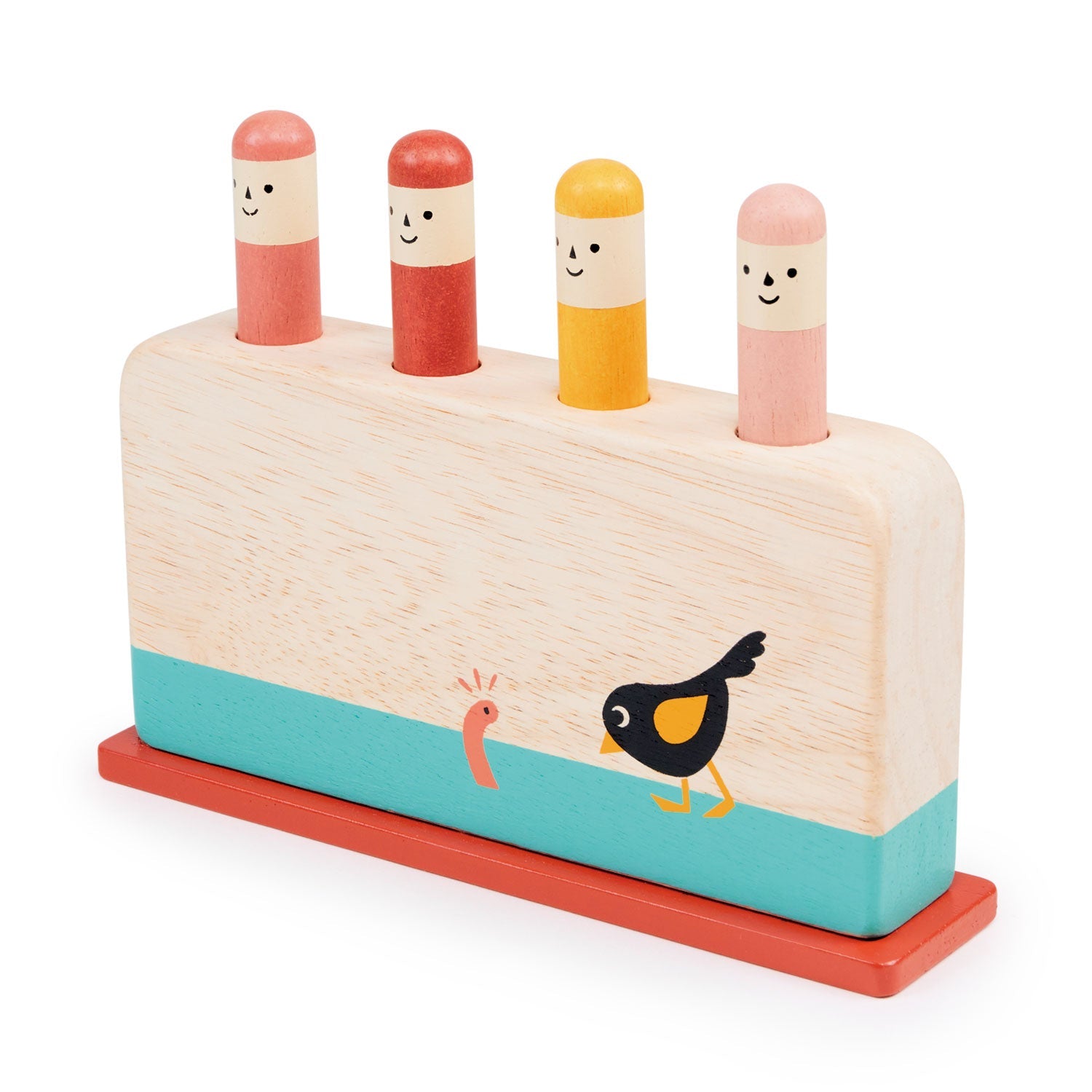 Wooden Pop-Up Worm Game for Toddlers — Age 18m+ | Mentari