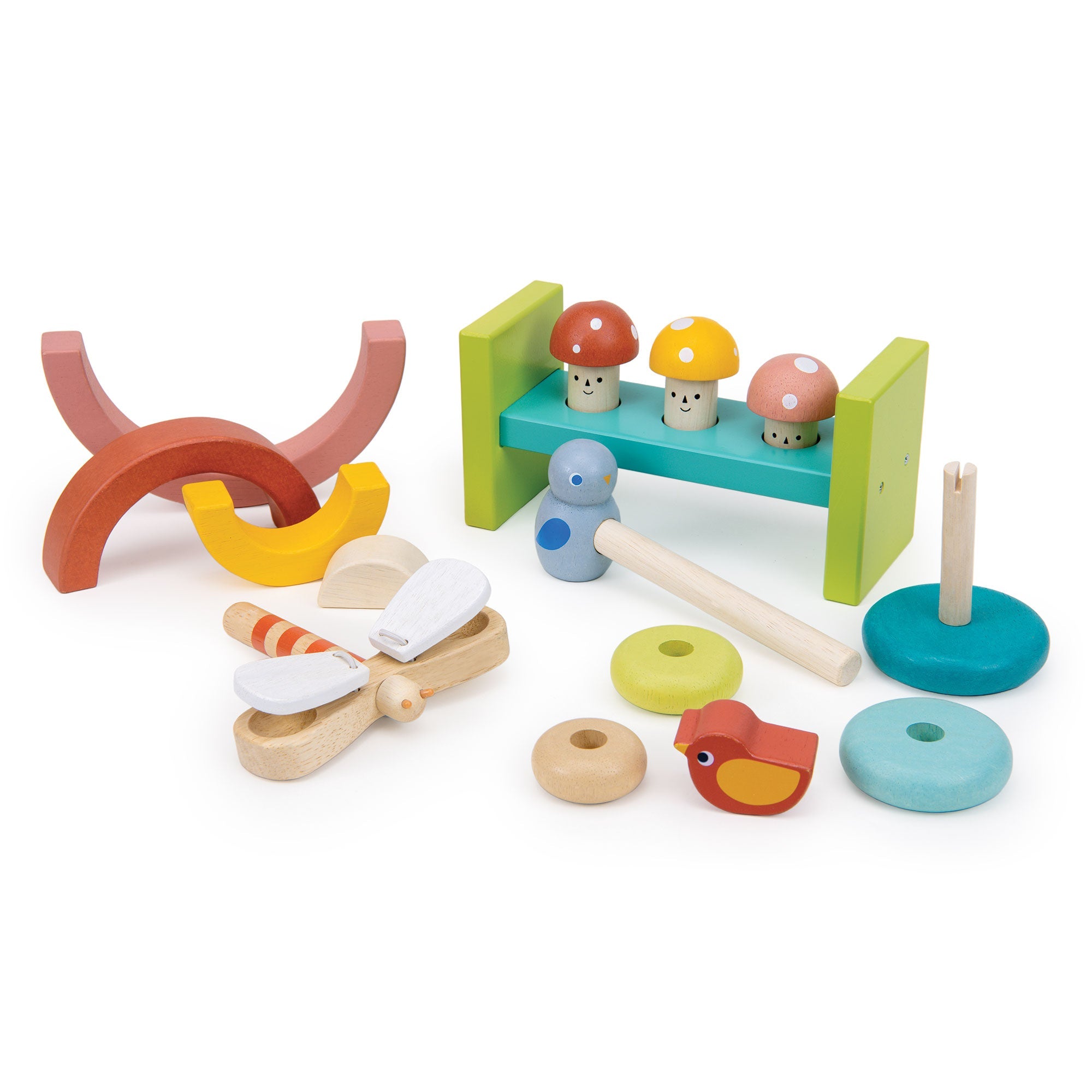 18 Months Garden Playtime Set - Mentari - Sustainable Wooden Toys Made in Indonesia - Eco - Friendly Play