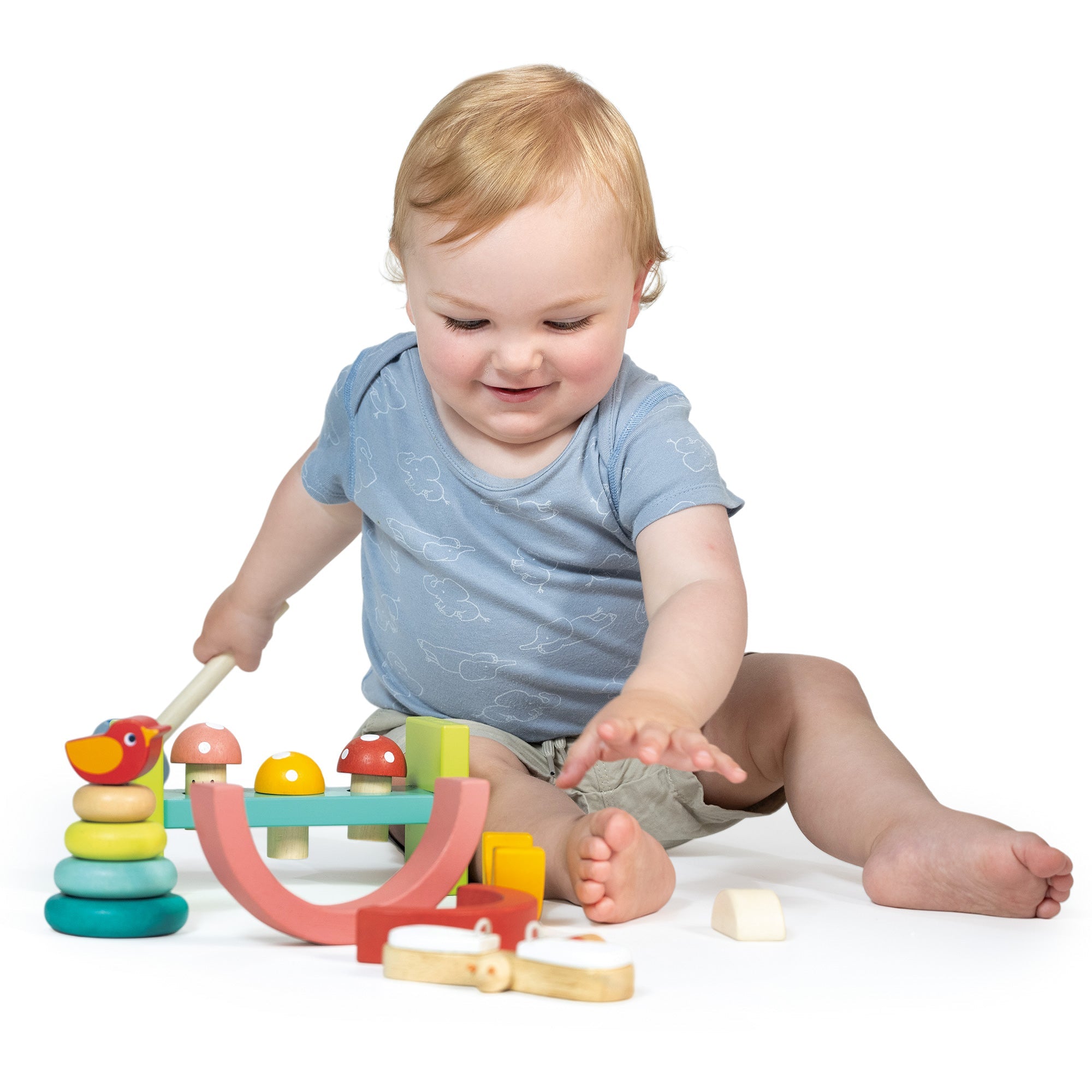 18 Months Garden Playtime Set - Mentari - Sustainable Wooden Toys Made in Indonesia - Eco - Friendly Play