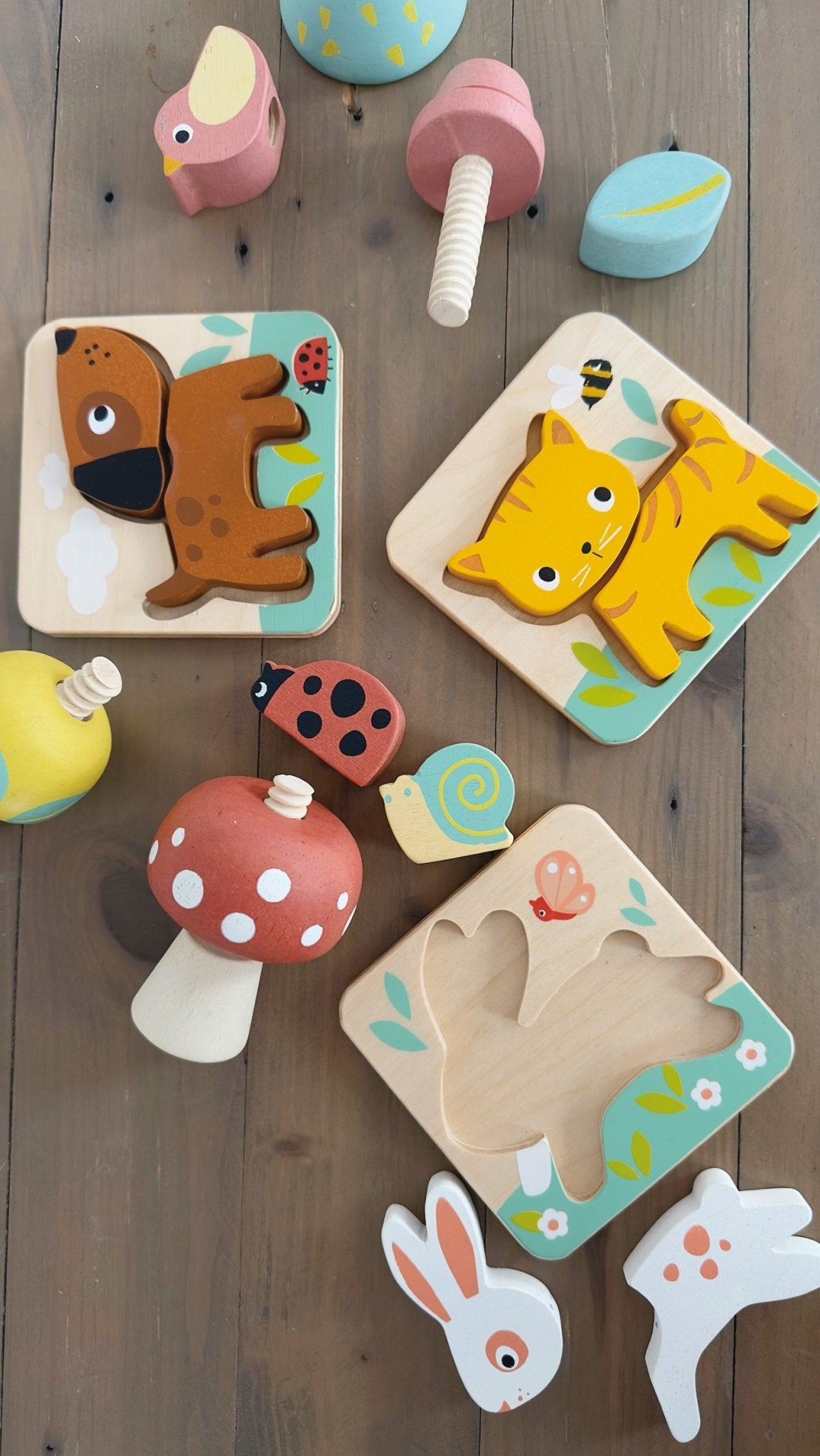 Wooden Garden Playtime Set for 2 Year Olds — 7 Toys | Mentari