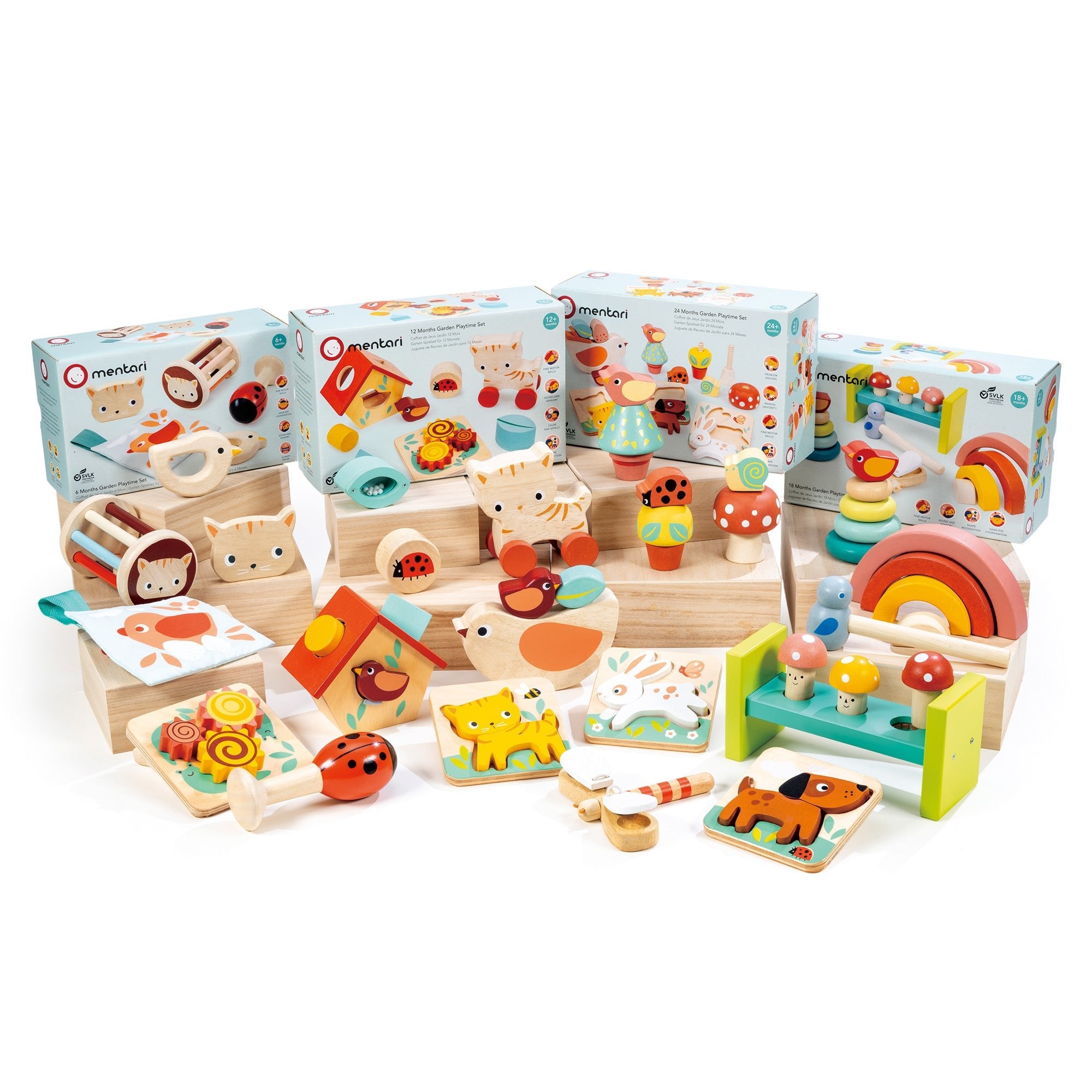 Wooden Garden Playtime Set for 2 Year Olds — 7 Toys | Mentari