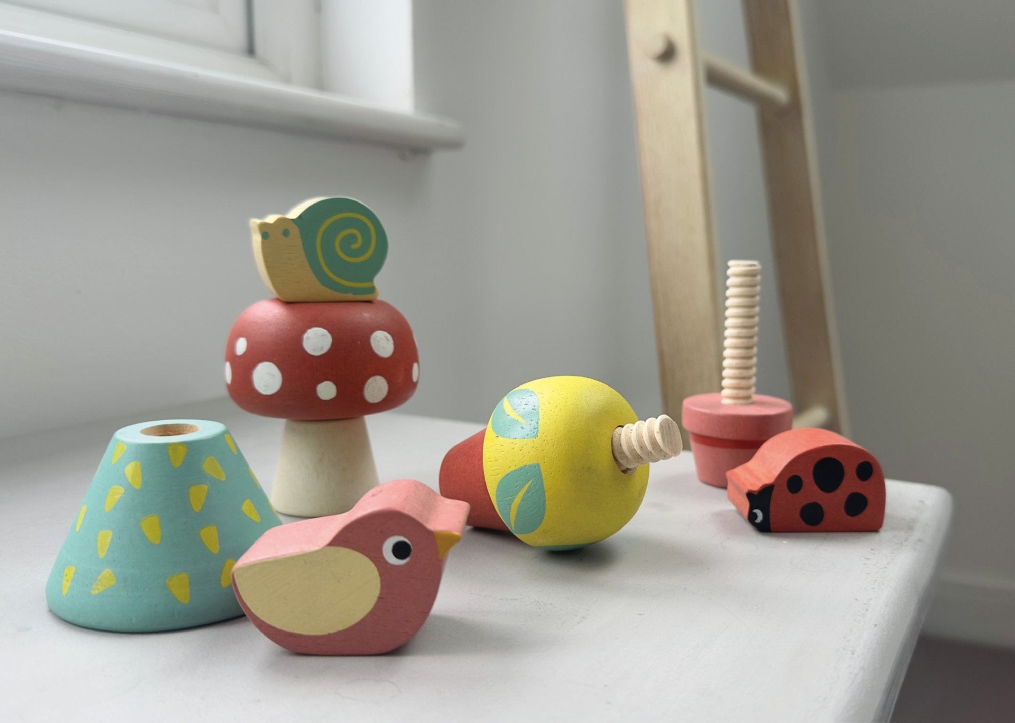 Wooden Garden Playtime Set for 2 Year Olds — 7 Toys | Mentari
