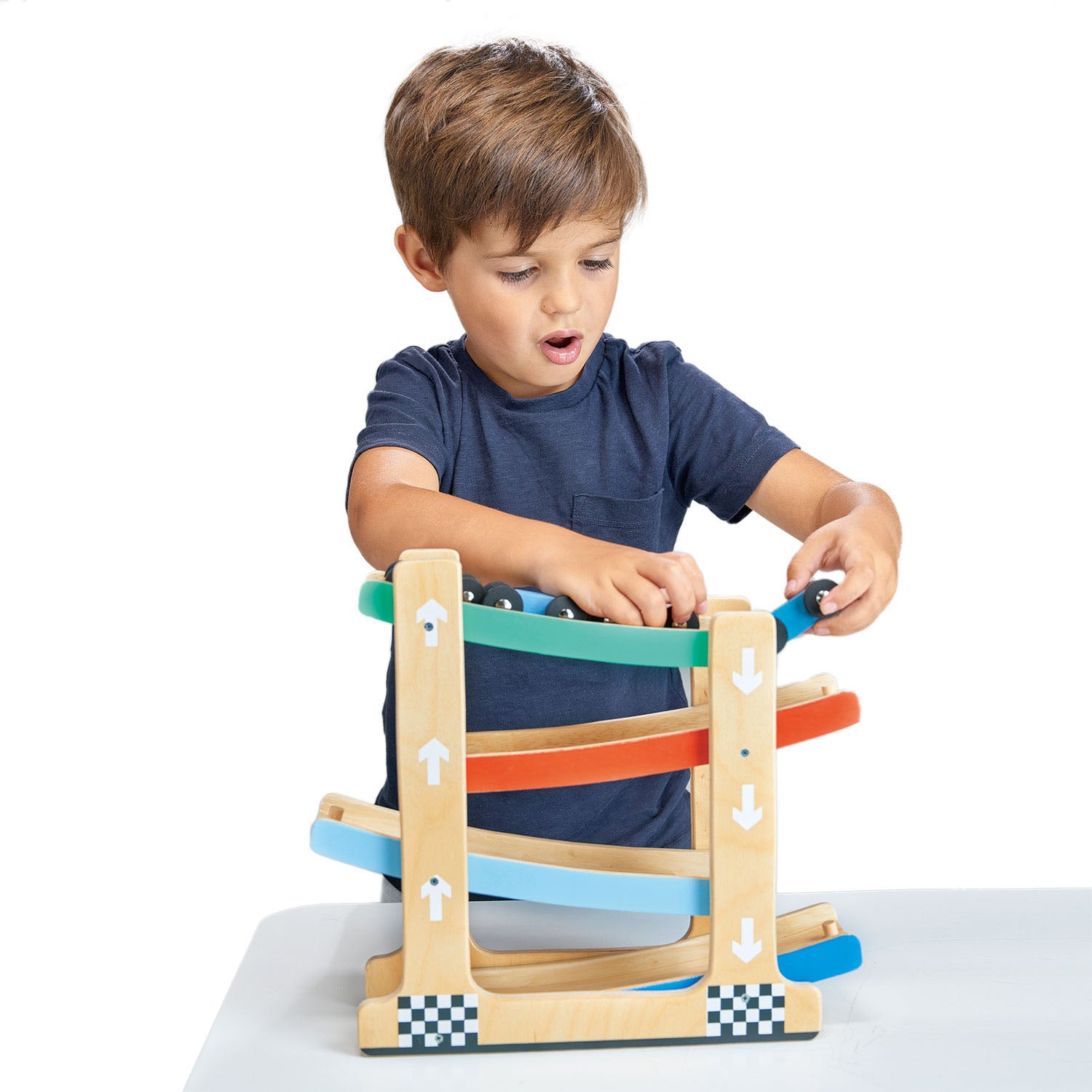 Wooden Ramp Racer Car Toy for Toddlers — Age 18m+ | Mentari