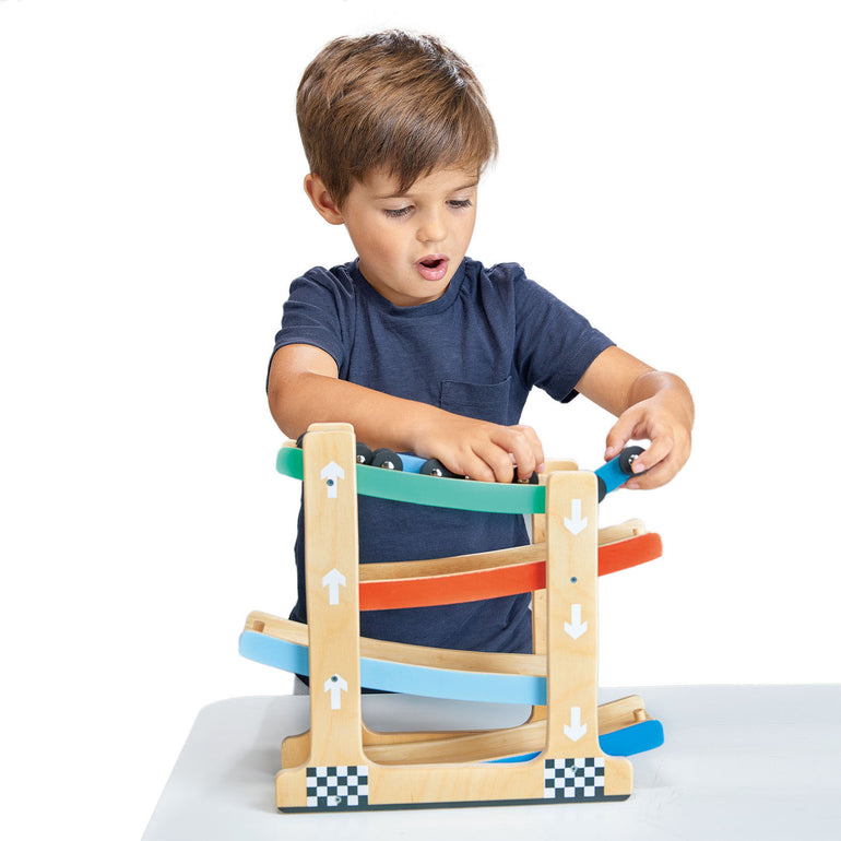 Wooden Ramp Racer Car Toy for Toddlers — Age 18m+ | Mentari