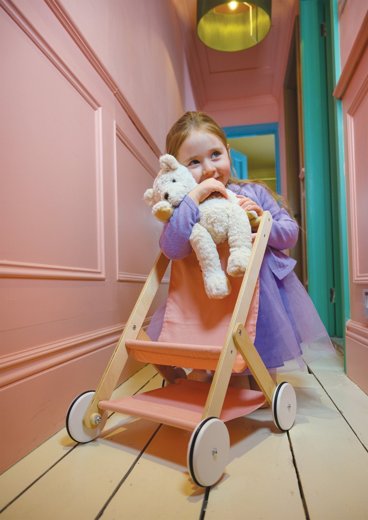 Baby Doll Stroller - Mentari - Sustainable Wooden Toys Made in Indonesia - Eco-Friendly Play