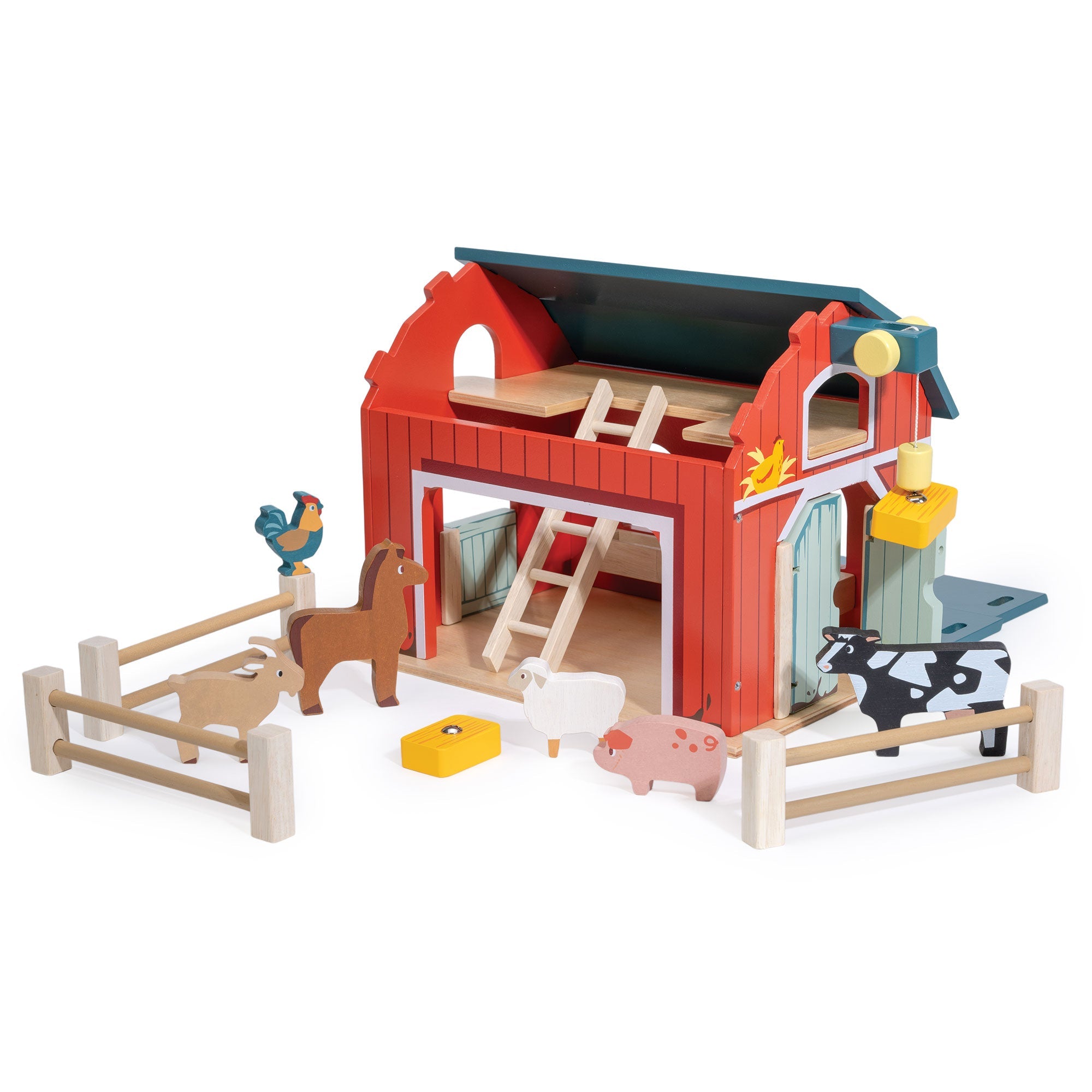 Big Red Barn Playset - Mentari - Sustainable Wooden Toys Made in Indonesia - Eco - Friendly Play