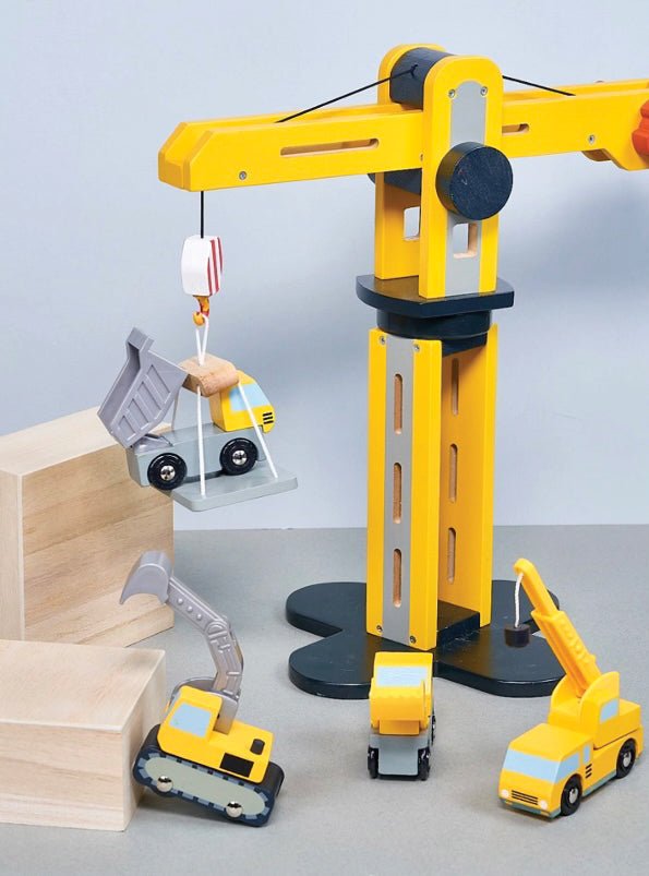 Big Yellow Crane - Mentari - Sustainable Wooden Toys Made in Indonesia - Eco - Friendly Play