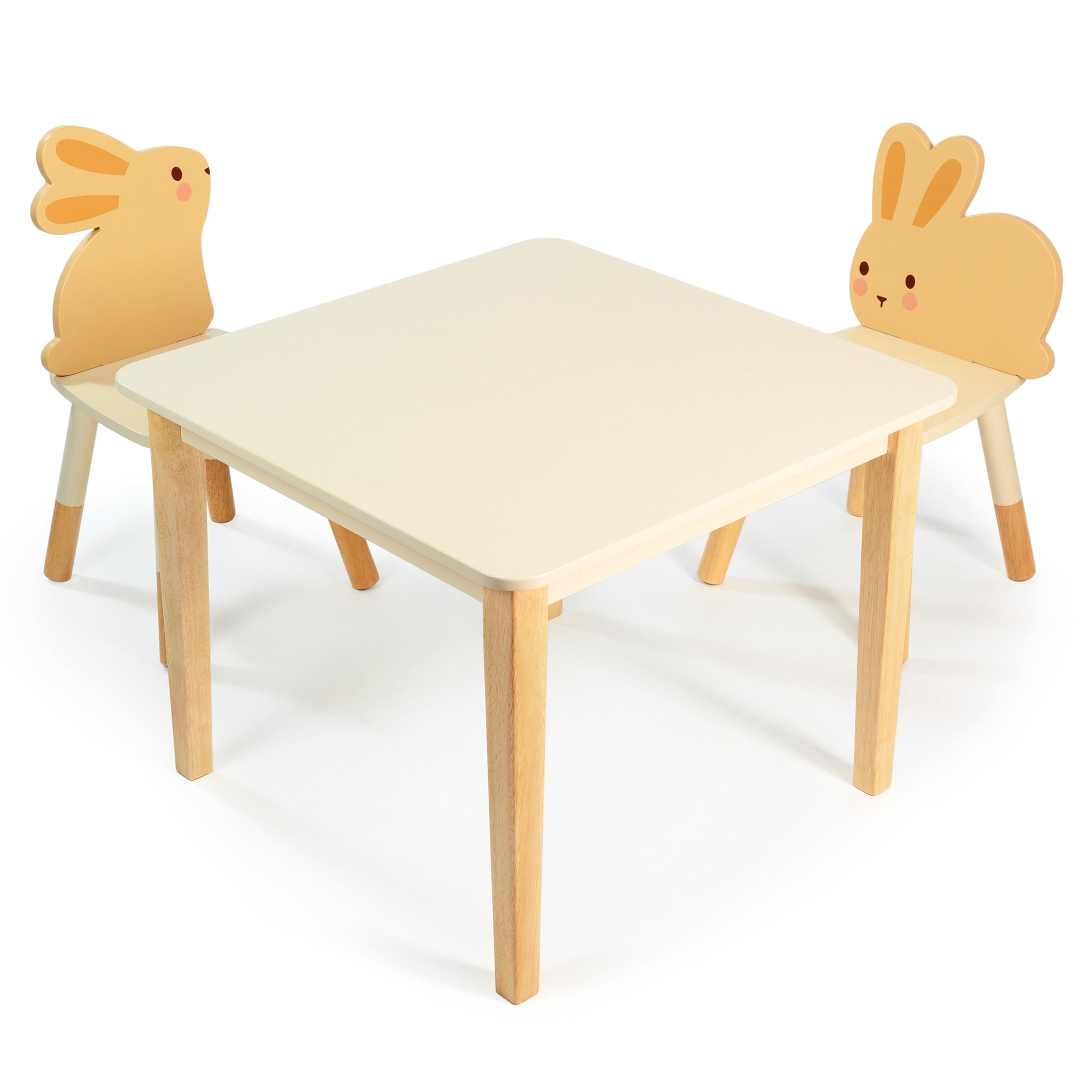 Bunny Table and Chair Set - Mentari - Sustainable Wooden Toys Made in Indonesia - Eco - Friendly Play