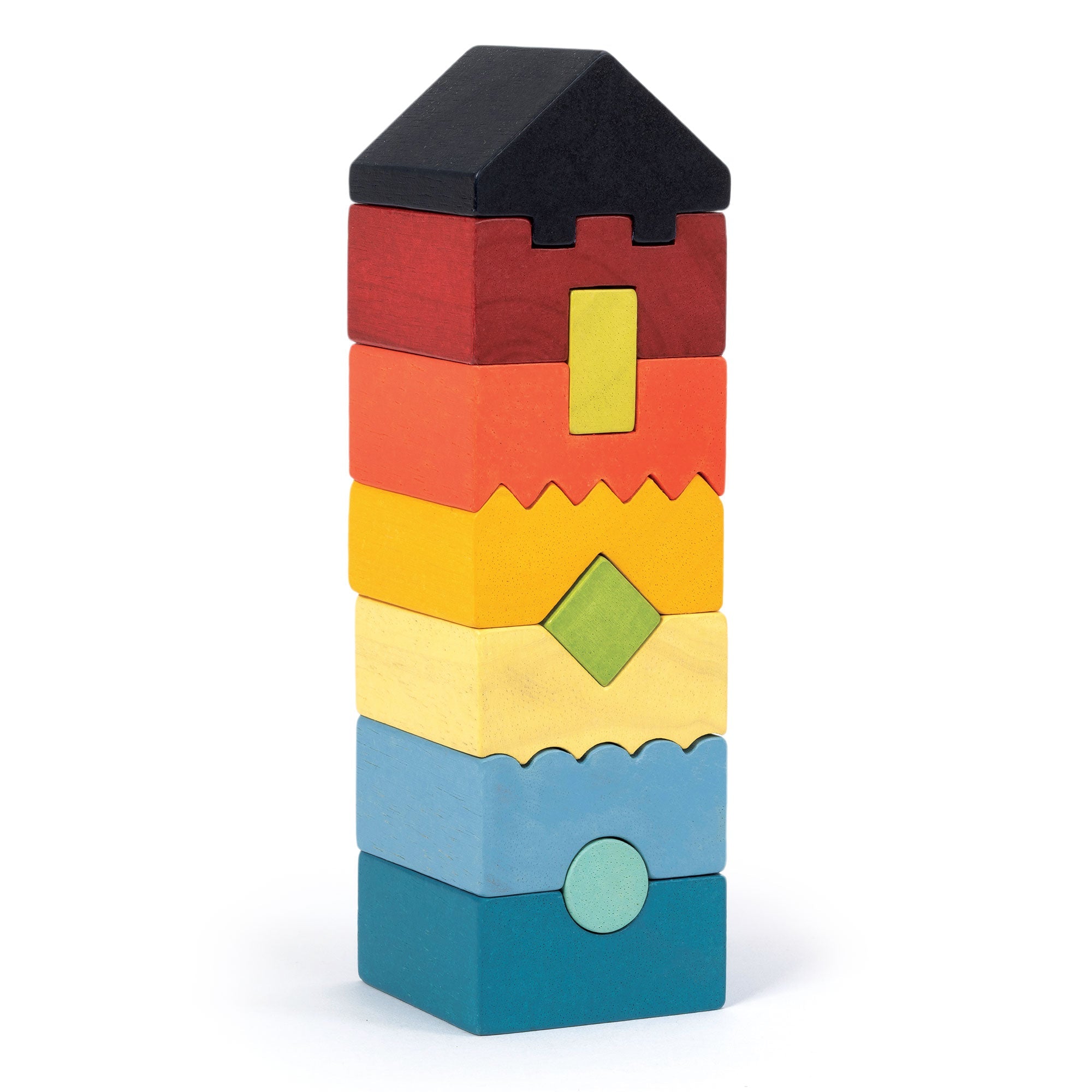 Colorful Stacking Tower - Mentari - Sustainable Wooden Toys Made in Indonesia - Eco - Friendly Play