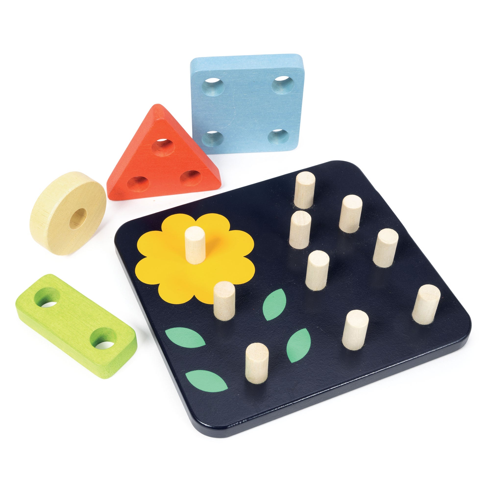 Count and Match Peg Board - Mentari - Sustainable Wooden Toys Made in Indonesia - Eco - Friendly Play