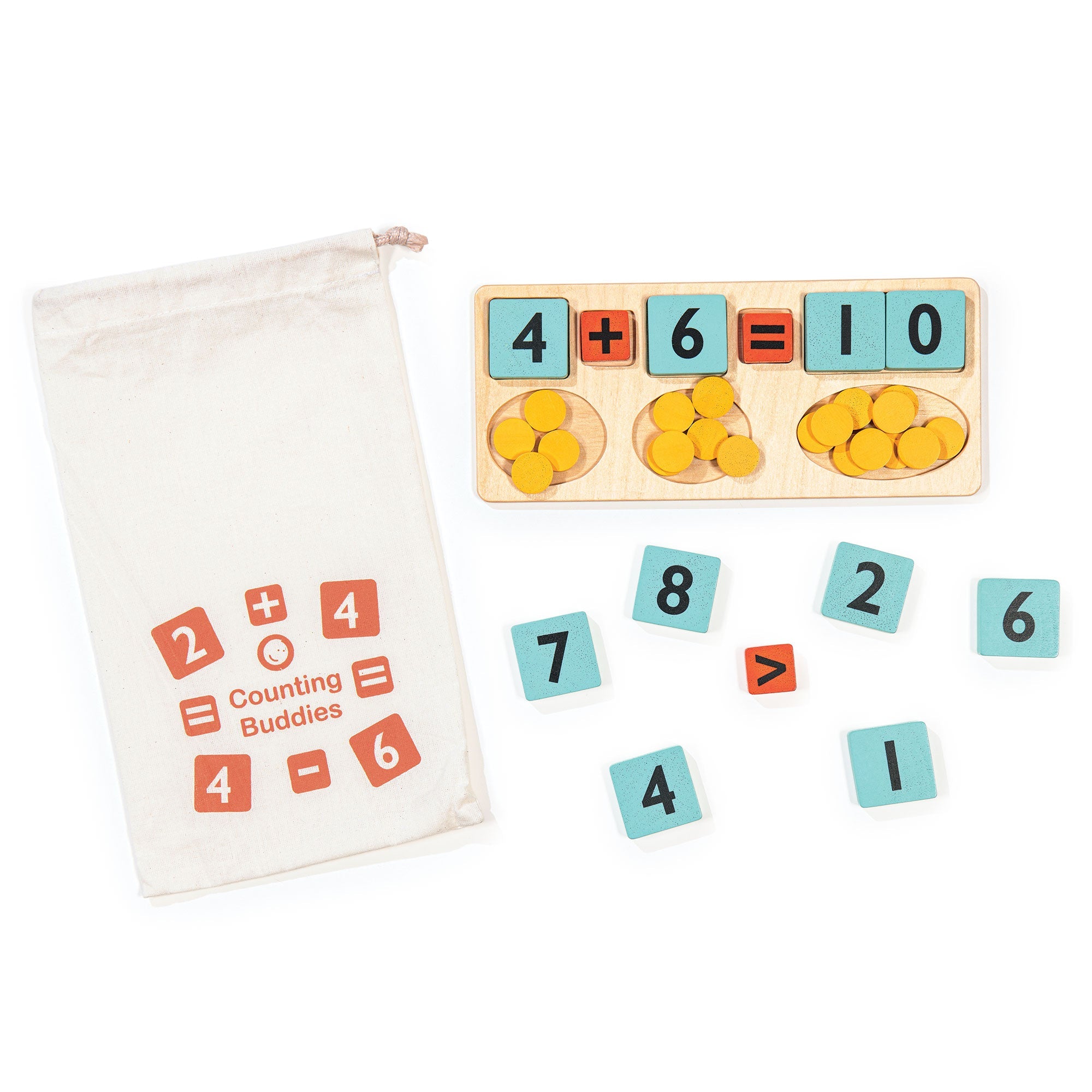 Counting Buddies - Mentari - Sustainable Wooden Toys Made in Indonesia - Eco - Friendly Play