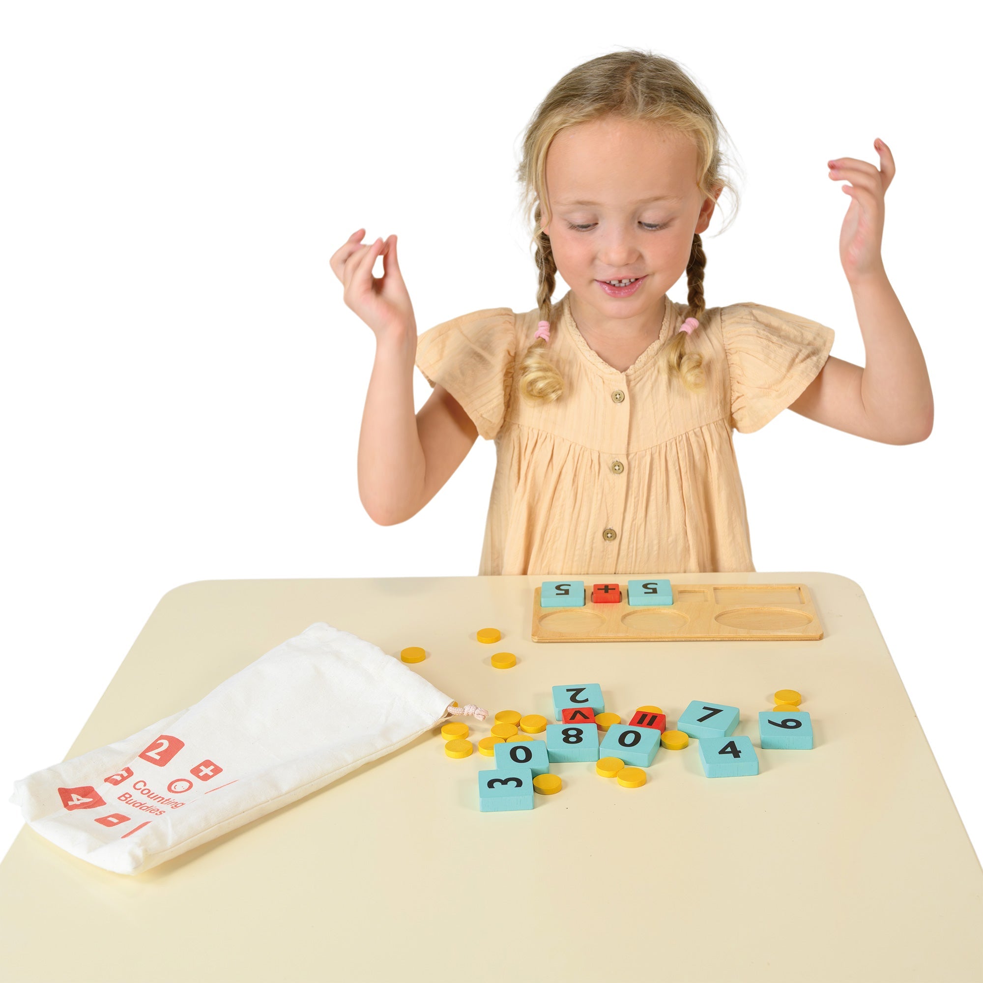 Counting Buddies - Mentari - Sustainable Wooden Toys Made in Indonesia - Eco - Friendly Play