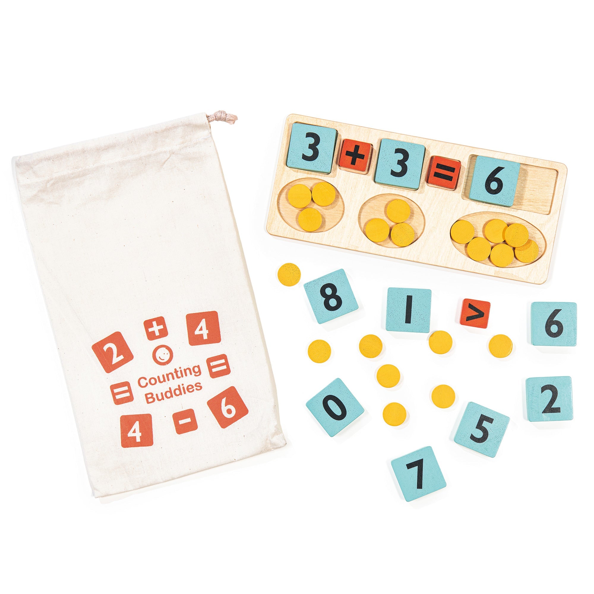 Counting Buddies - Mentari - Sustainable Wooden Toys Made in Indonesia - Eco - Friendly Play