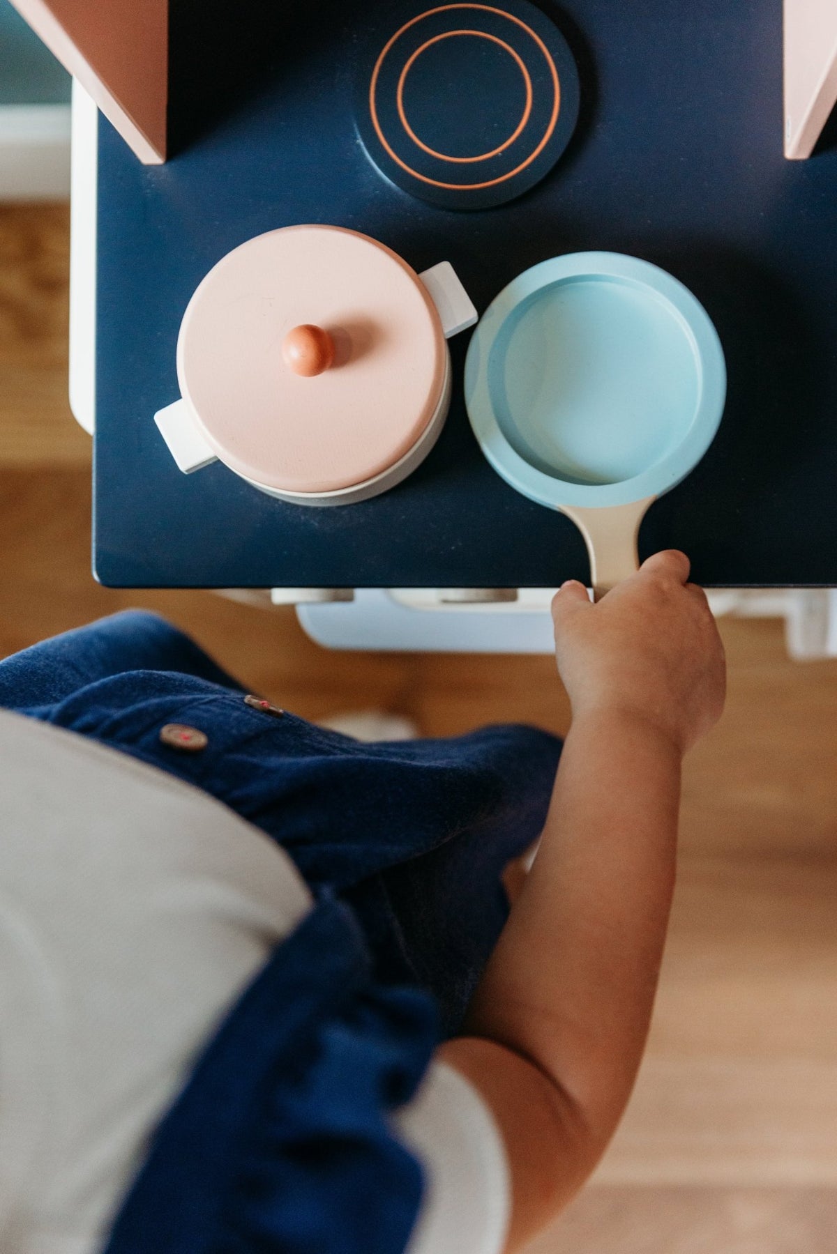Cream Play Kitchen - Mentari - Sustainable Wooden Toys Made in Indonesia - Eco-Friendly Play