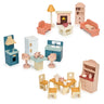 Dollhouse Downstairs Furniture Bundle - Mentari - Sustainable Wooden Toys Made in Indonesia - Eco - Friendly Play