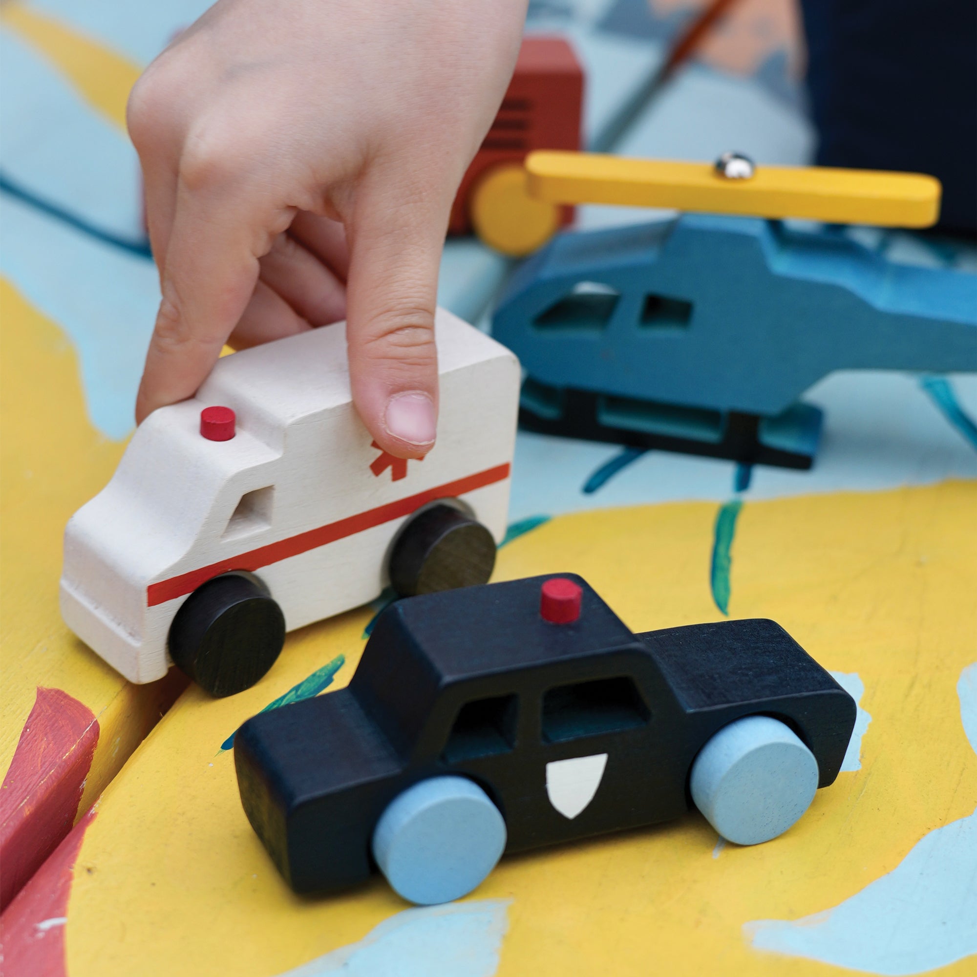 Emergency Transport - Mentari - Sustainable Wooden Toys Made in Indonesia - Eco - Friendly Play