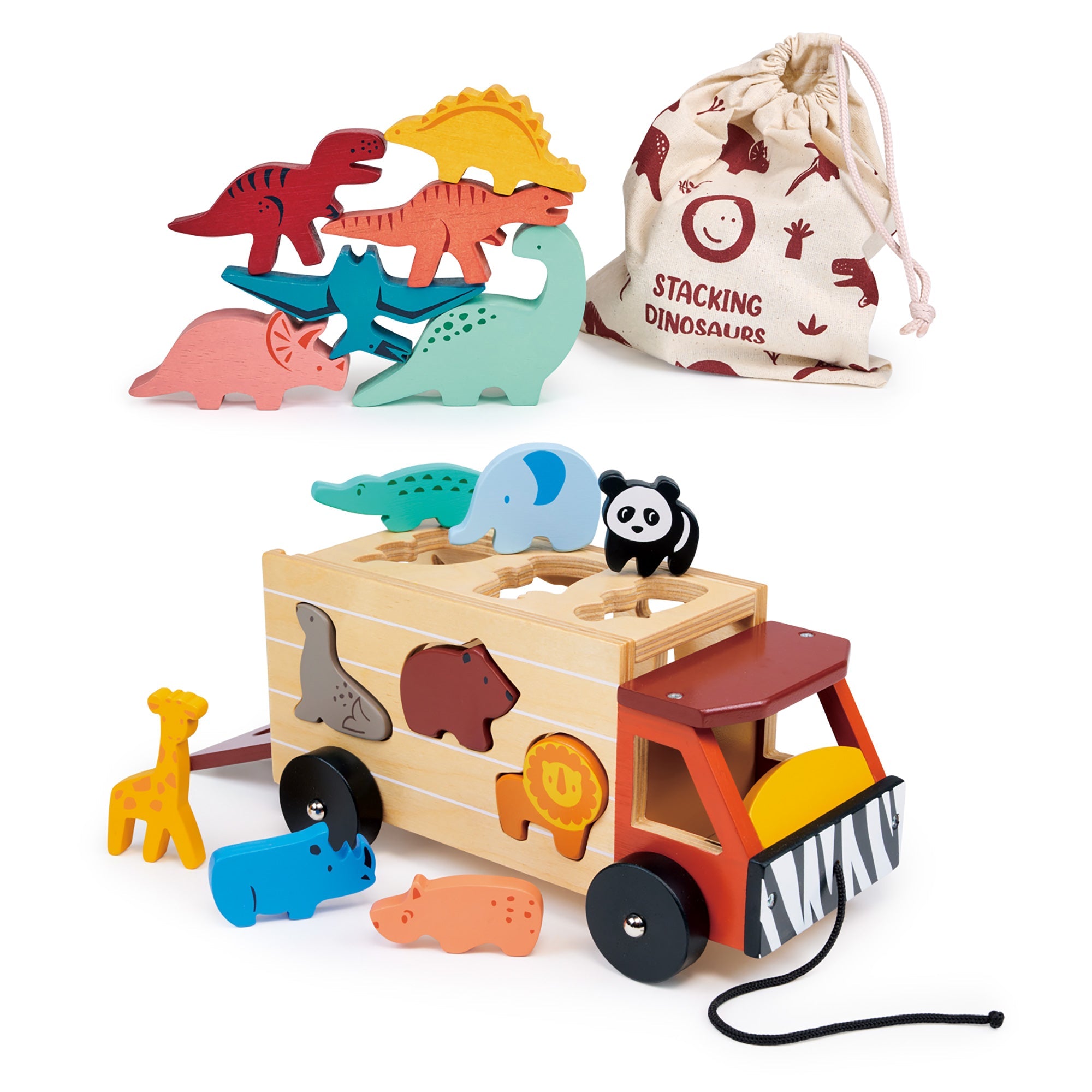Explorer's Sorting and Stacking Bundle - Mentari - Sustainable Wooden Toys Made in Indonesia - Eco - Friendly Play