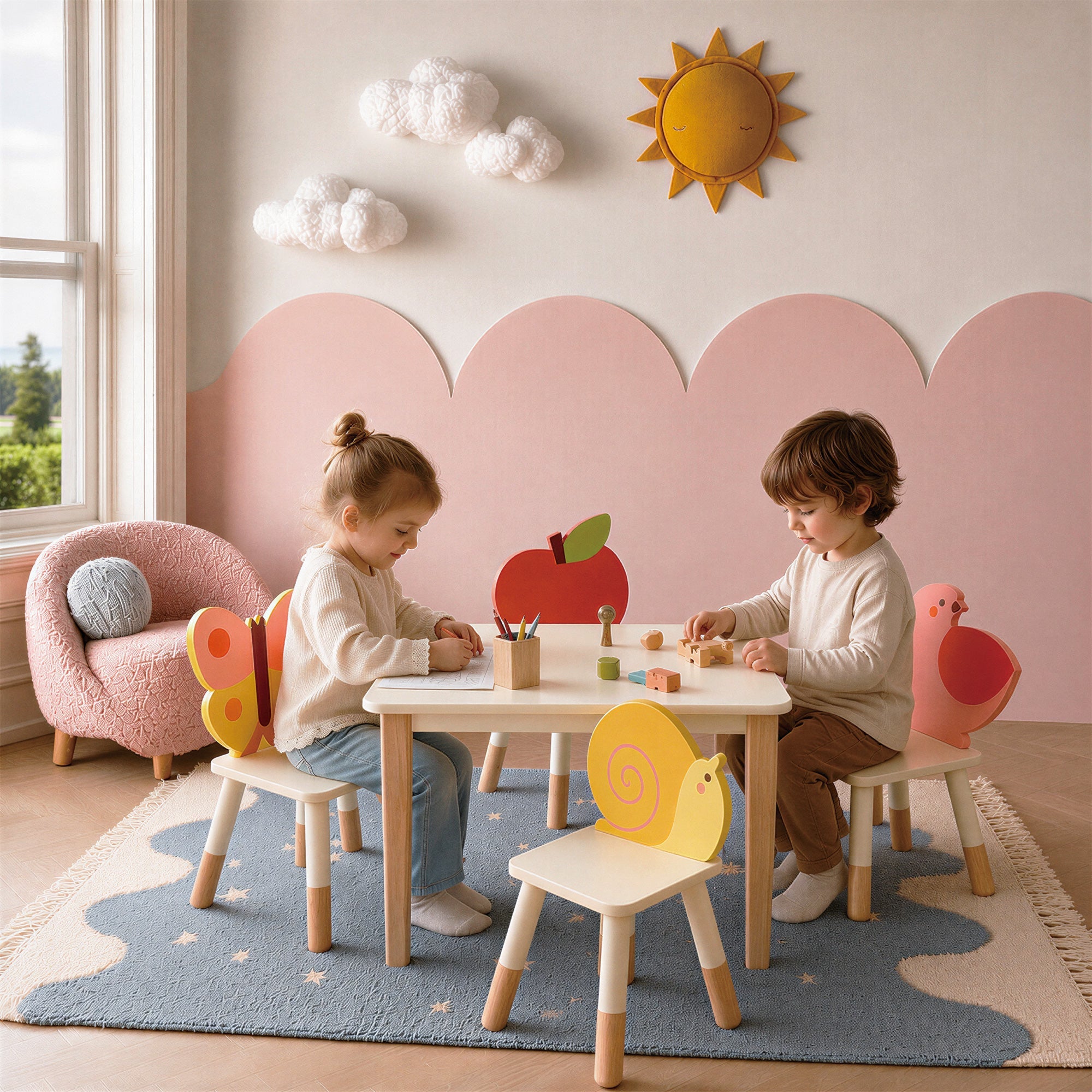 Wooden Garden Butterfly Chair in a child's hands during play