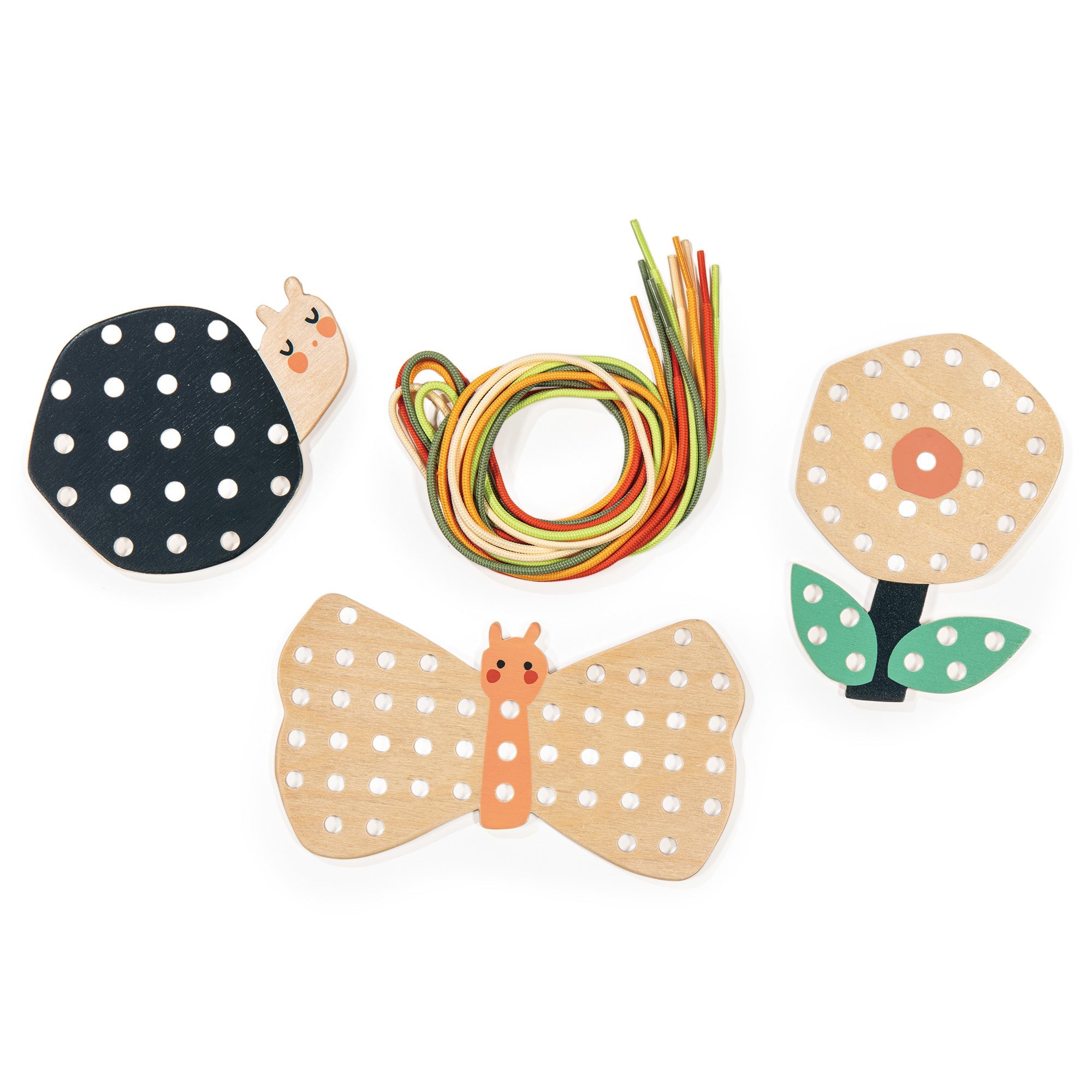 Garden Lacing Fun - Mentari - Sustainable Wooden Toys Made in Indonesia - Eco - Friendly Play