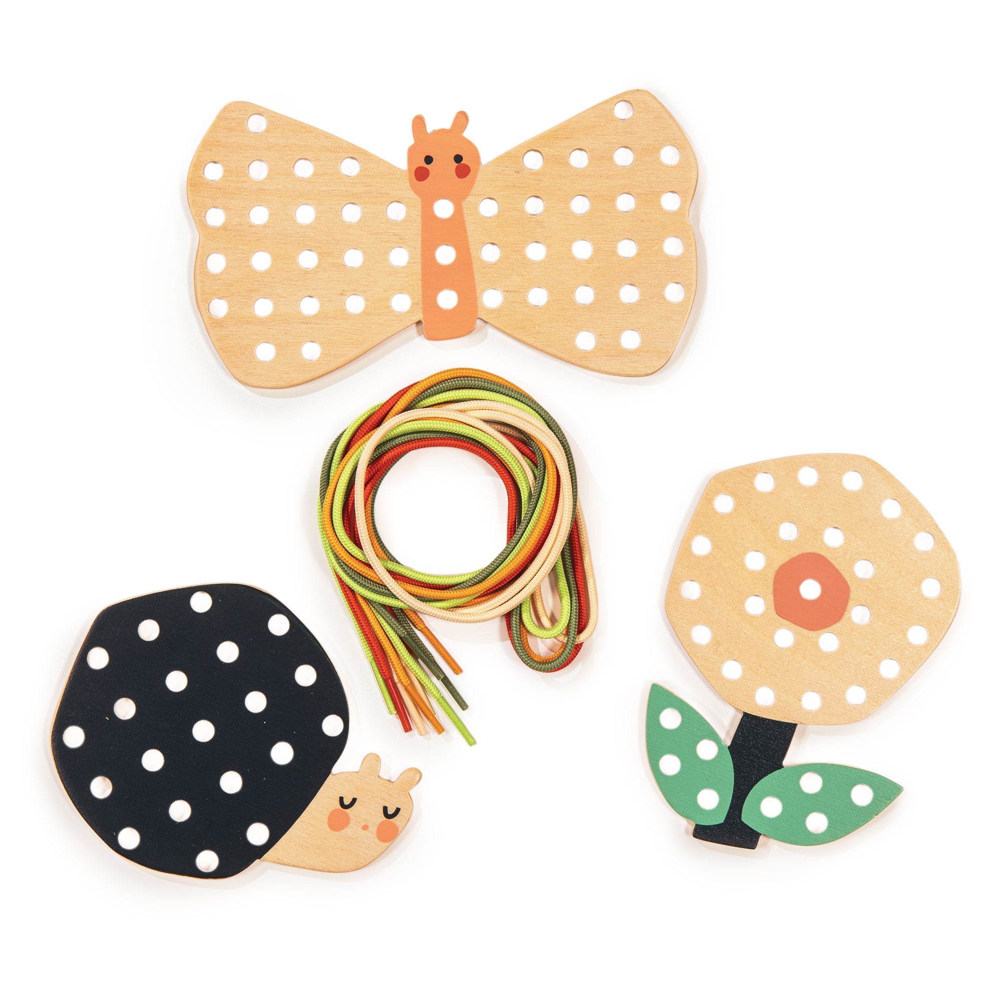 Garden Lacing Fun - Mentari - Sustainable Wooden Toys Made in Indonesia - Eco - Friendly Play