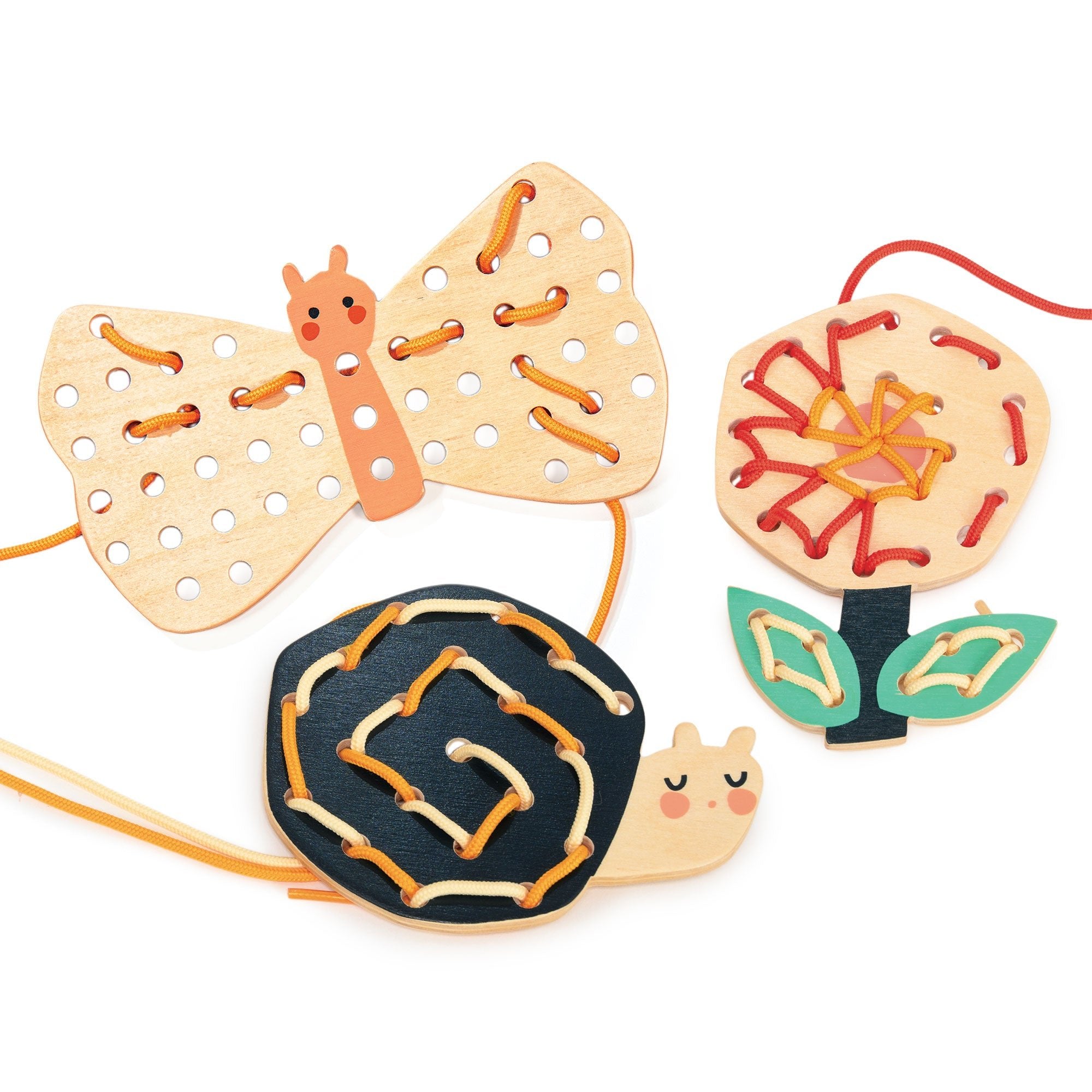 Garden Lacing Fun - Mentari - Sustainable Wooden Toys Made in Indonesia - Eco - Friendly Play