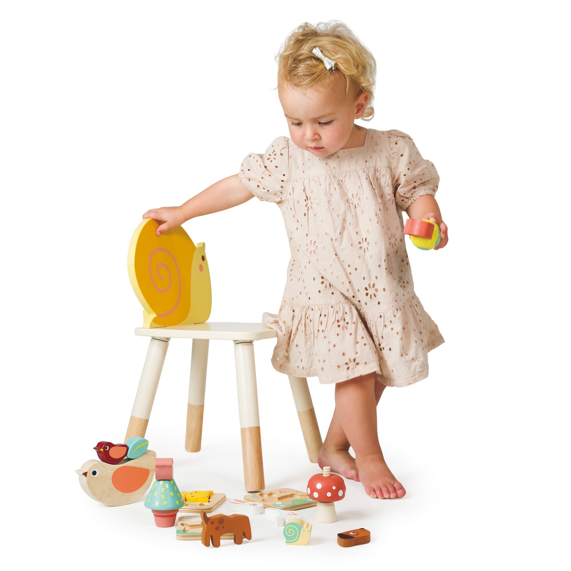 Garden Snail Chair - Mentari - Sustainable Wooden Toys Made in Indonesia - Eco - Friendly Play