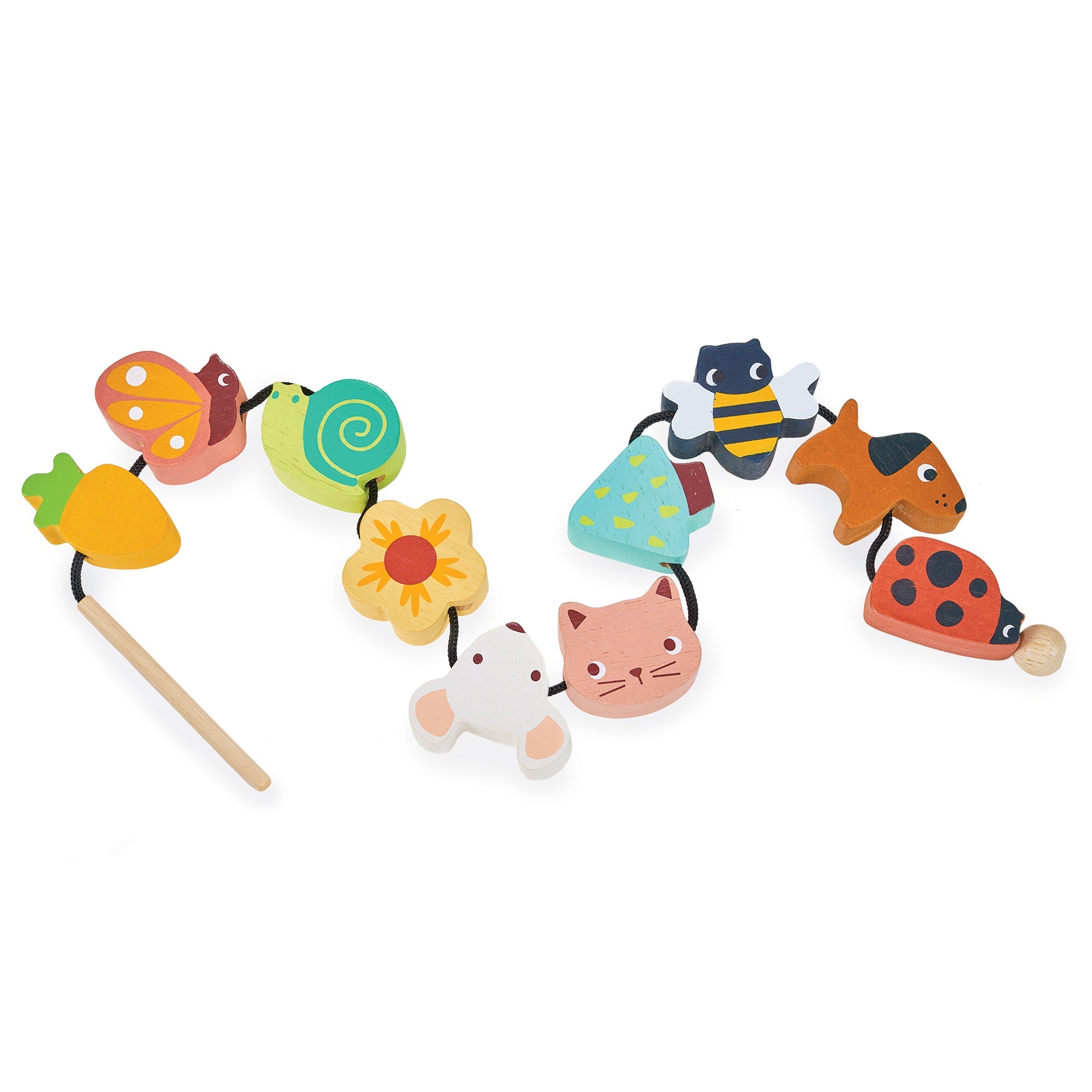 Garden Threading Beads - Mentari - Sustainable Wooden Toys Made in Indonesia - Eco - Friendly Play
