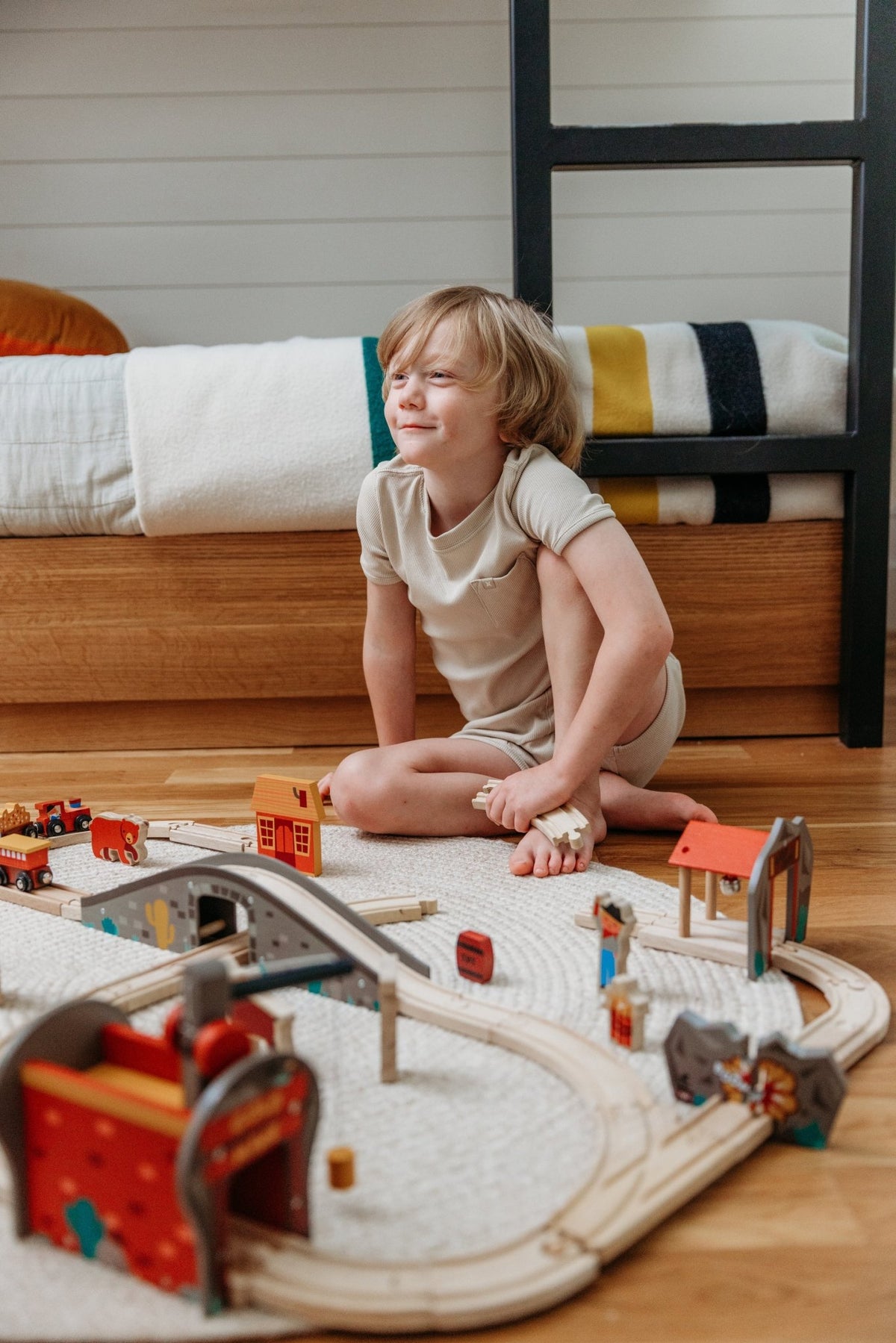 Gold Mine Train Set - Mentari - Sustainable Wooden Toys Made in Indonesia - Eco-Friendly Play