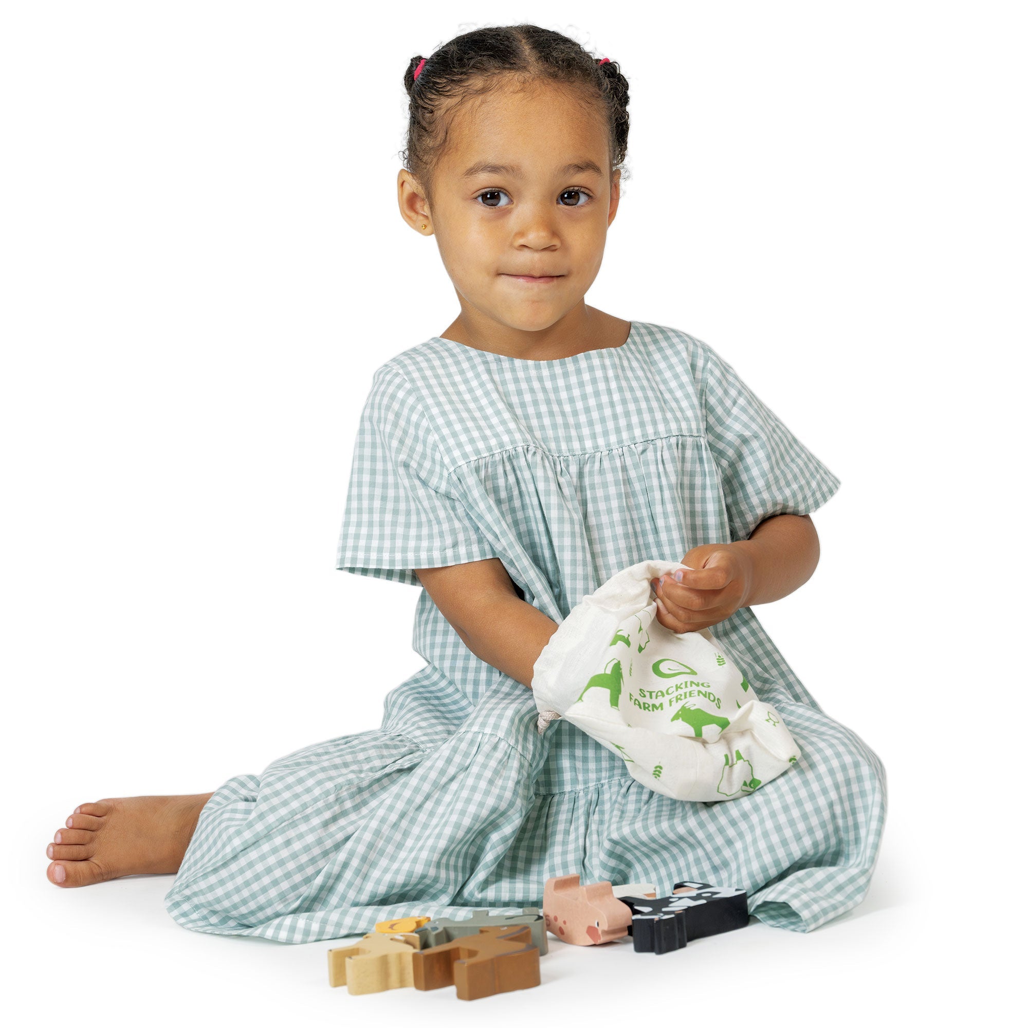 Happy Stacking Farm - Mentari - Sustainable Wooden Toys Made in Indonesia - Eco - Friendly Play