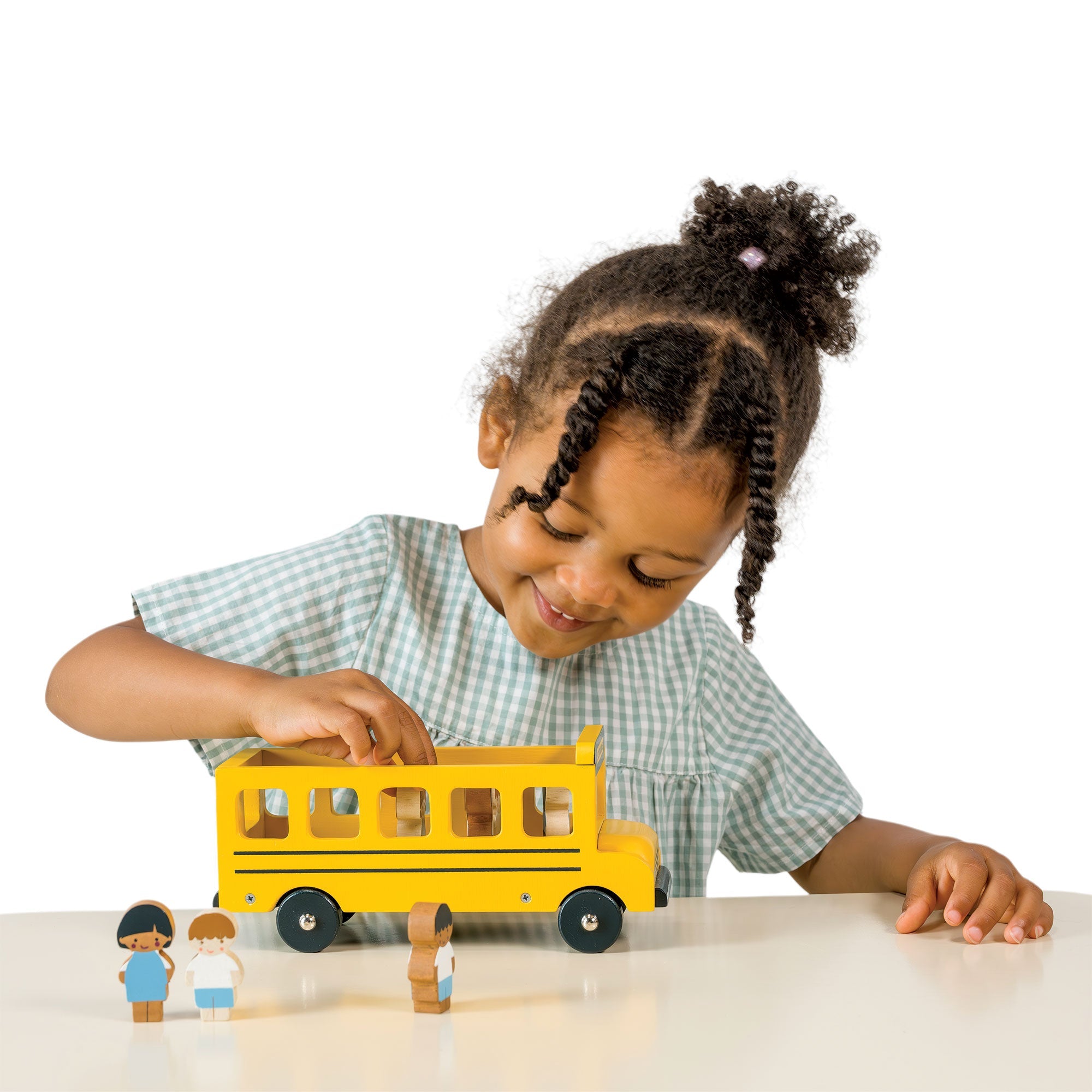 Little Friends School Bus - Mentari - Sustainable Wooden Toys Made in Indonesia - Eco - Friendly Play