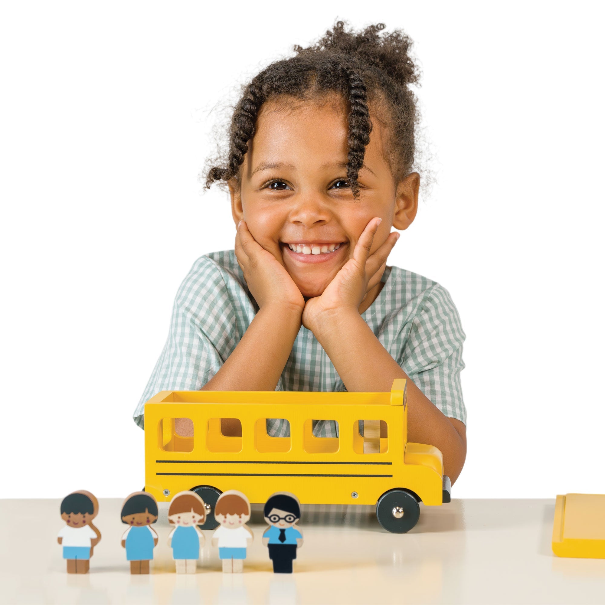 Little Friends School Bus - Mentari - Sustainable Wooden Toys Made in Indonesia - Eco - Friendly Play