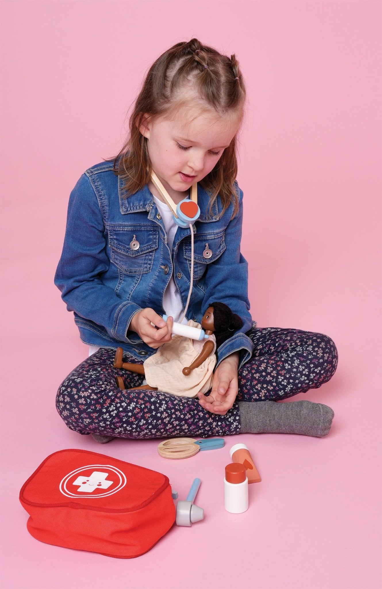 Wooden Toy Doctor Kit for Kids 3+ | Mentari