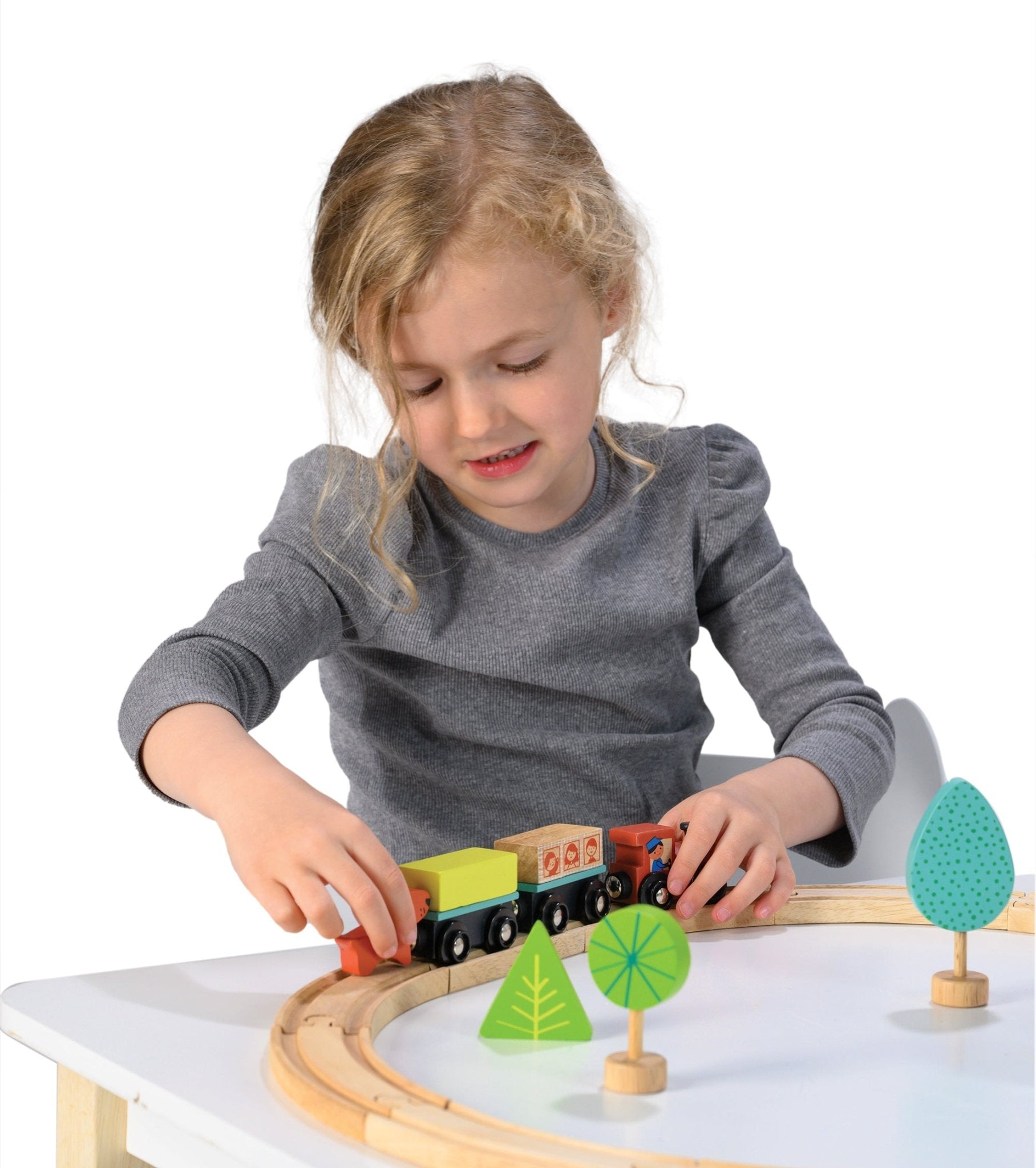 My First Train Set - Mentari - Sustainable Wooden Toys Made in Indonesia - Eco - Friendly Play