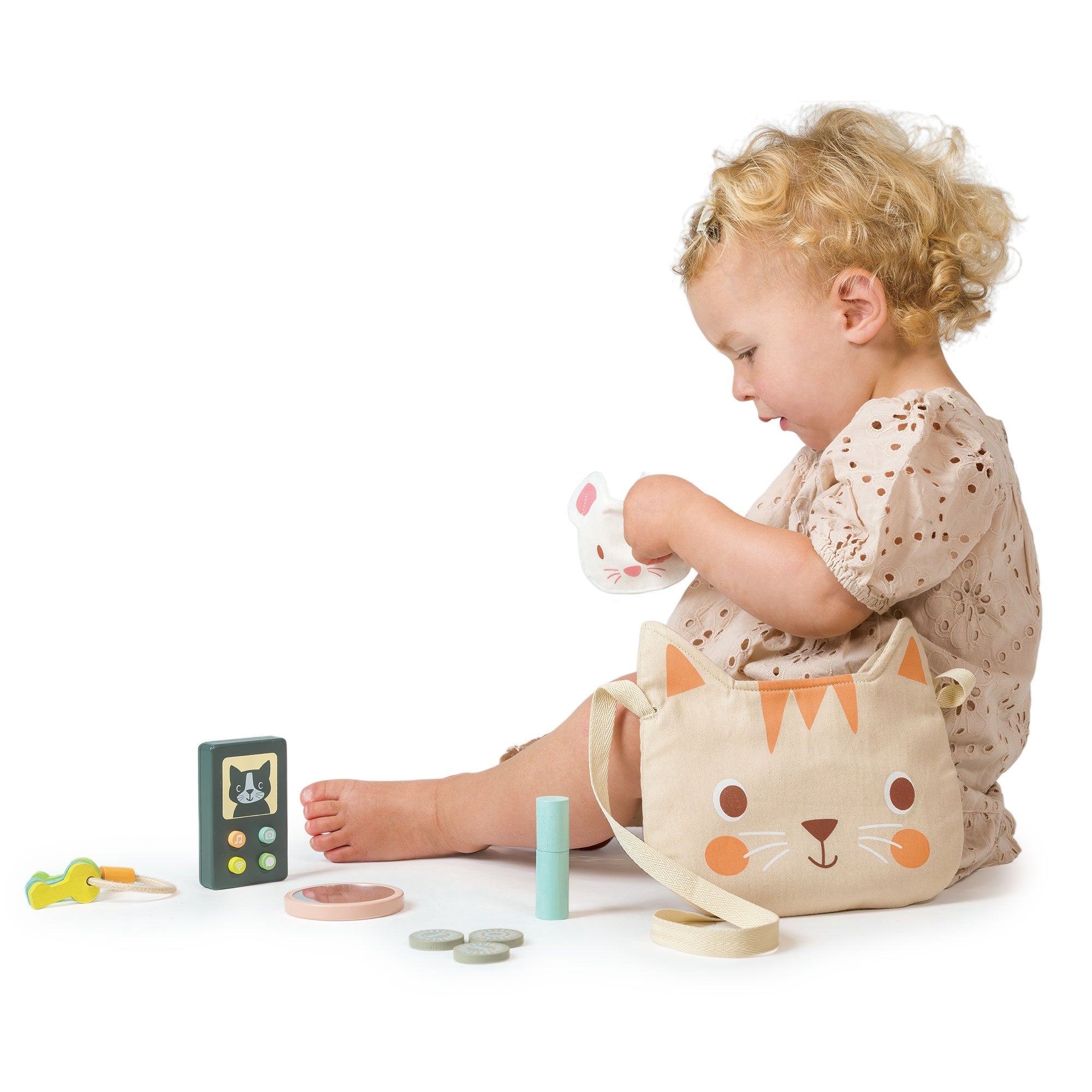 My Kitten Handbag - Mentari - Sustainable Wooden Toys Made in Indonesia - Eco - Friendly Play