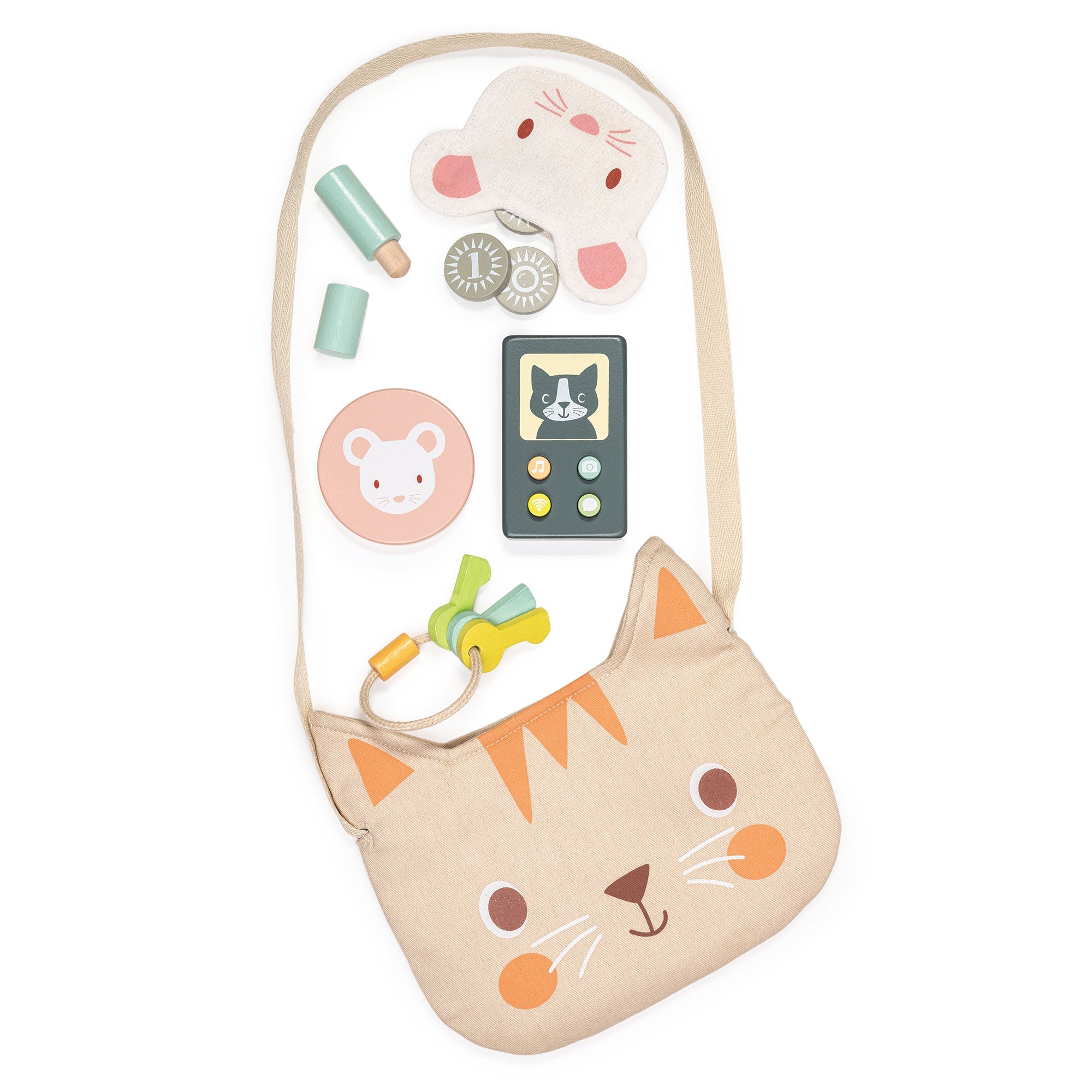 My Kitten Handbag - Mentari - Sustainable Wooden Toys Made in Indonesia - Eco - Friendly Play