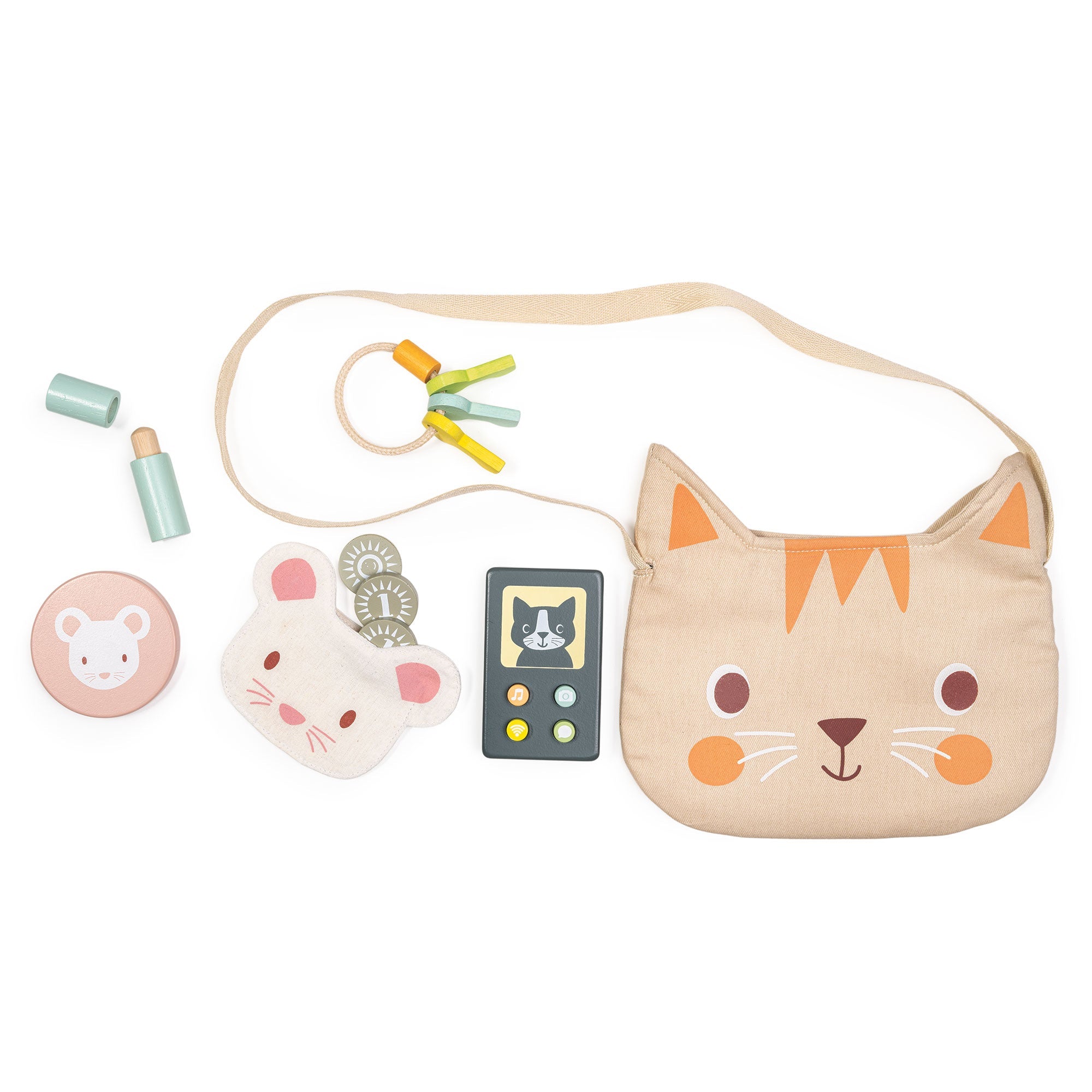 My Kitten Handbag - Mentari - Sustainable Wooden Toys Made in Indonesia - Eco - Friendly Play
