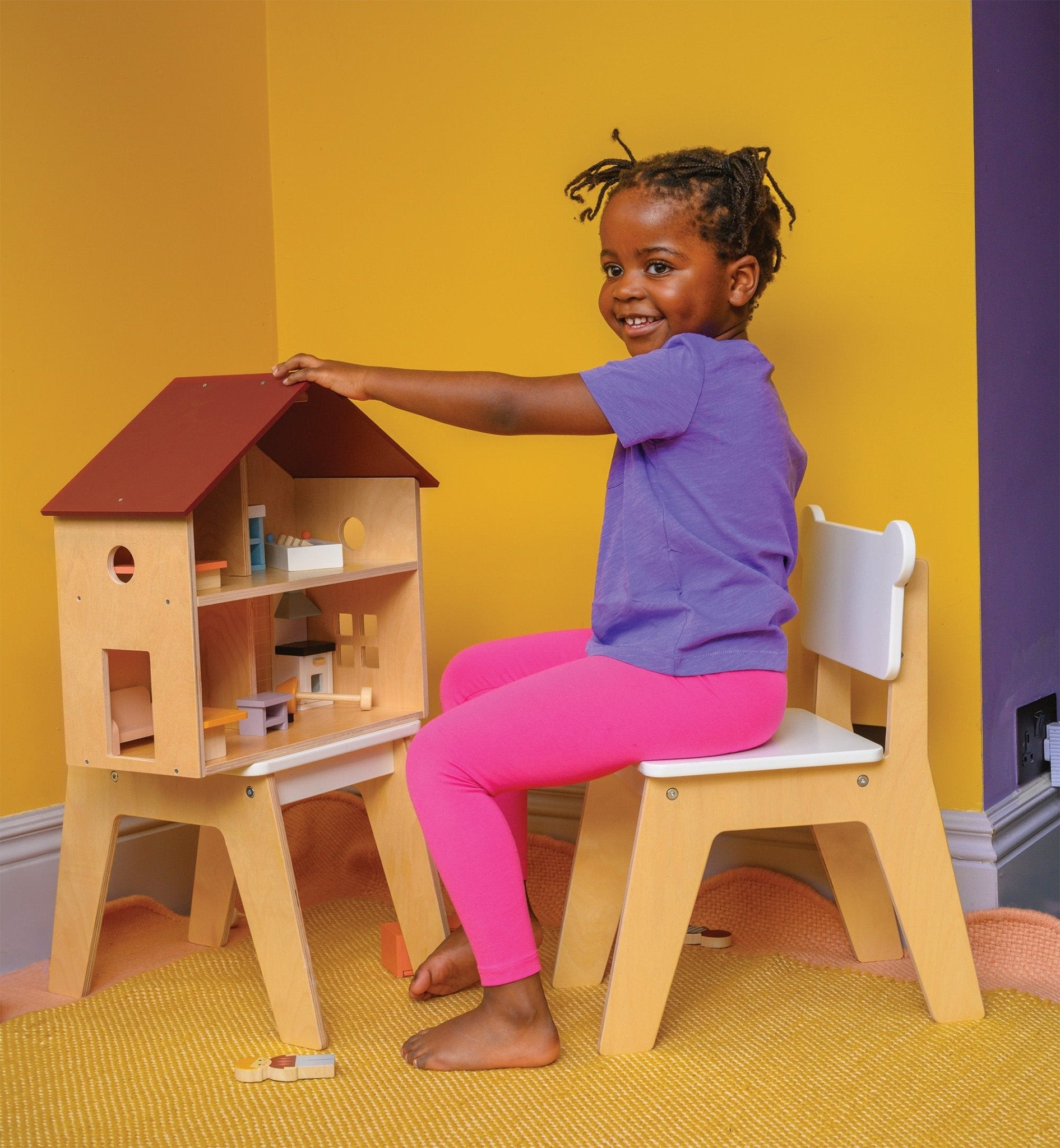 Poppets Dollhouse - Mentari - Sustainable Wooden Toys Made in Indonesia - Eco-Friendly Play