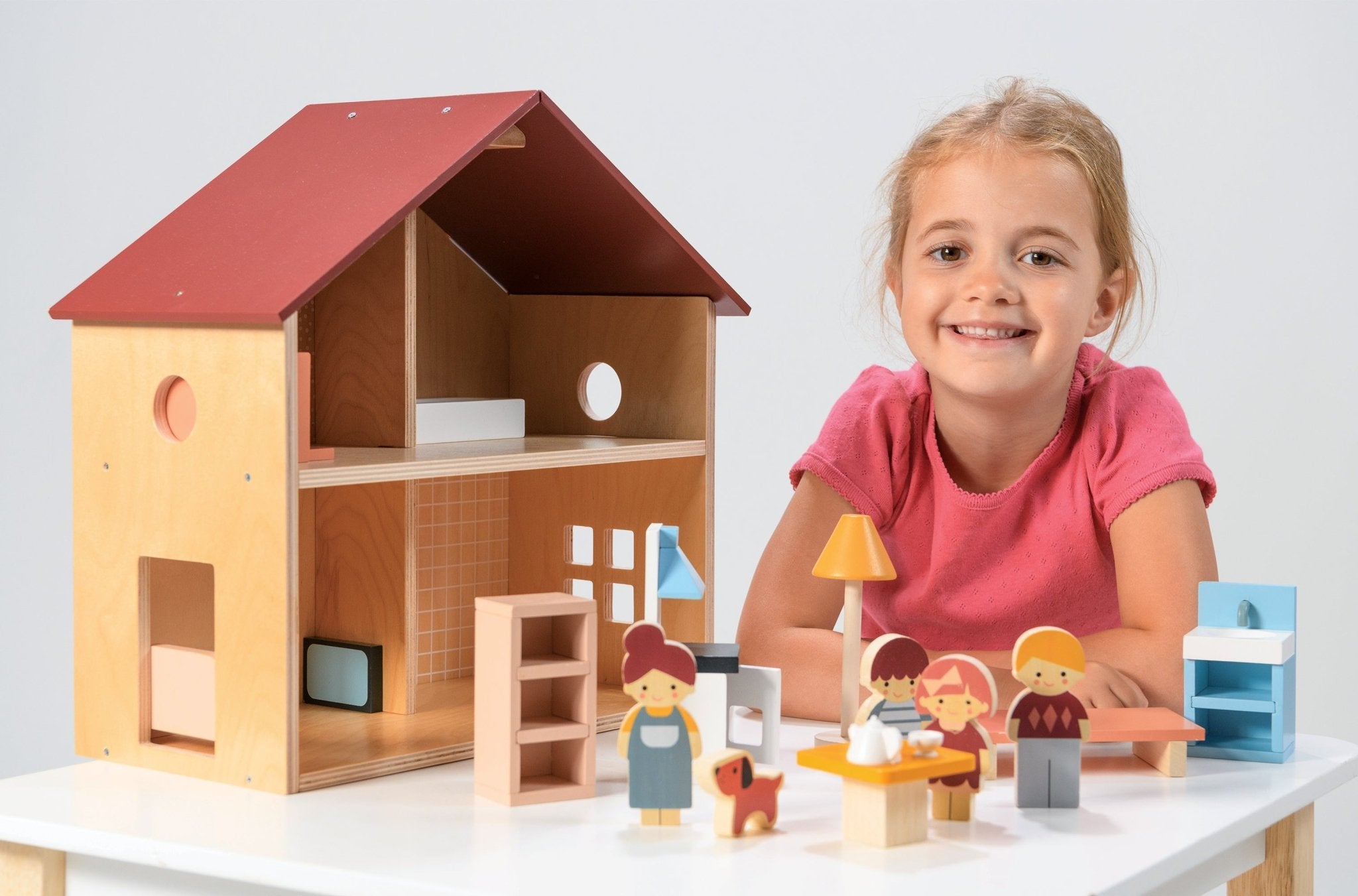 Poppets Dollhouse - Mentari - Sustainable Wooden Toys Made in Indonesia - Eco - Friendly Play