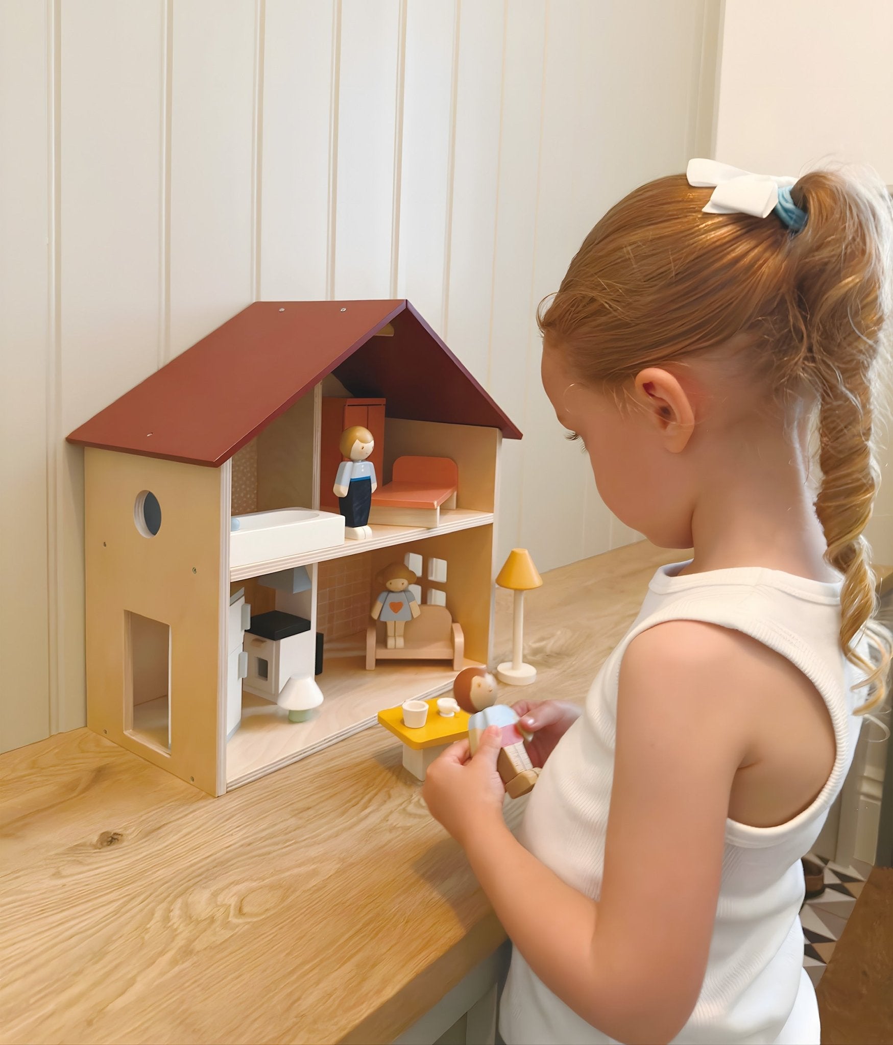 Poppets Dollhouse - Mentari - Sustainable Wooden Toys Made in Indonesia - Eco - Friendly Play