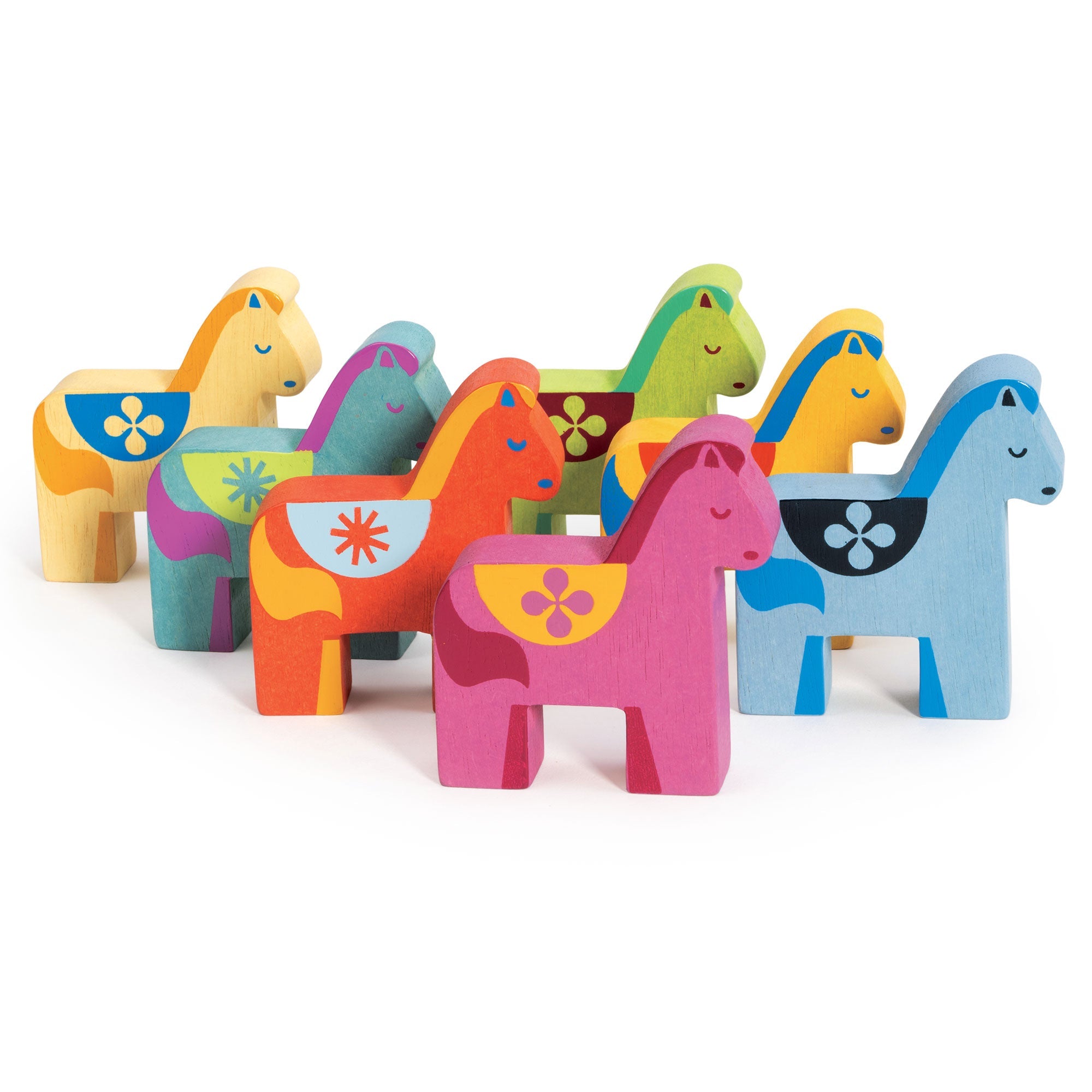 Rainbow Pony Playset - Mentari - Sustainable Wooden Toys Made in Indonesia - Eco - Friendly Play