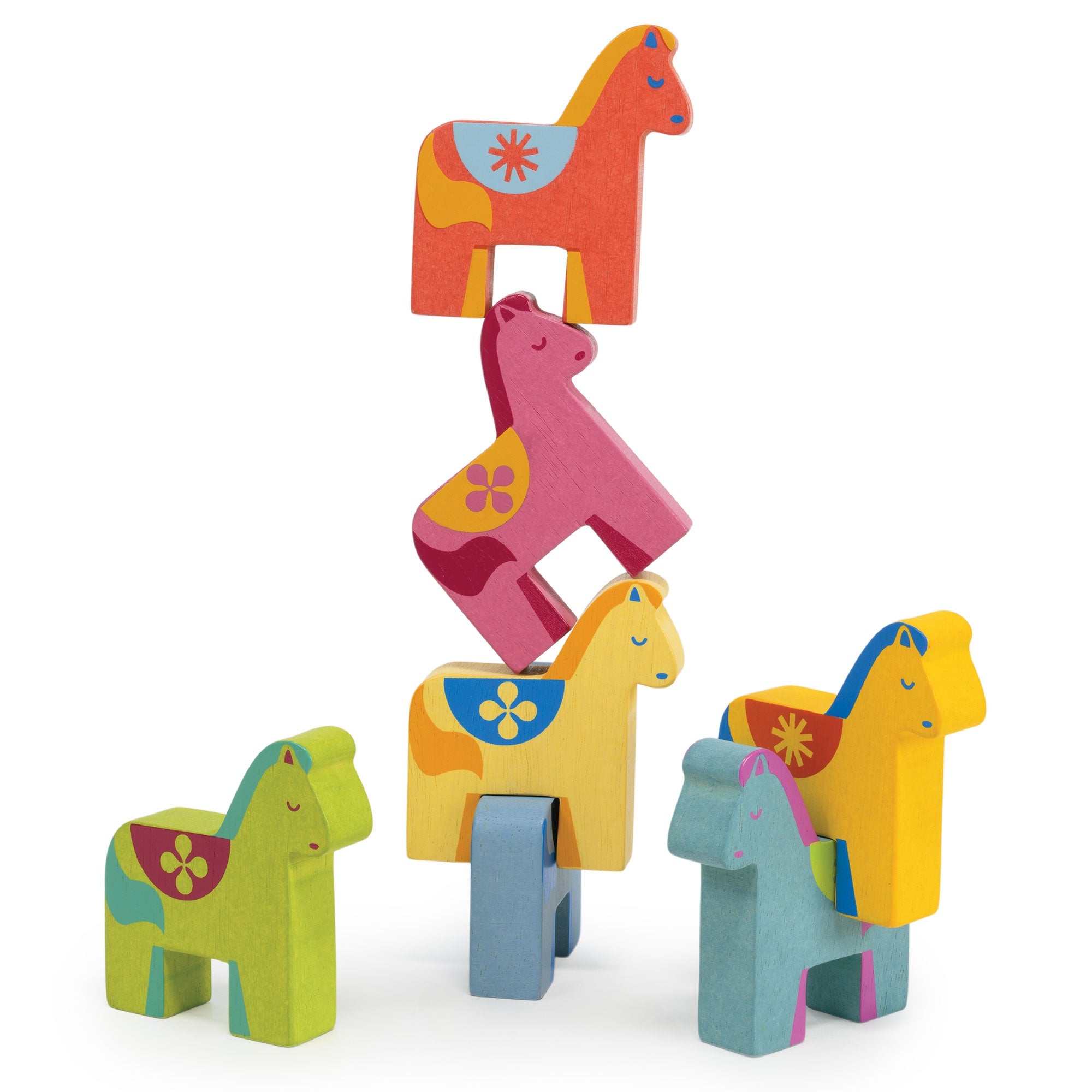 Rainbow Pony Playset - Mentari - Sustainable Wooden Toys Made in Indonesia - Eco - Friendly Play
