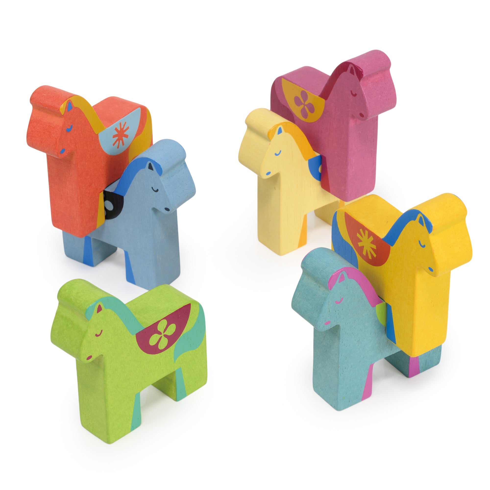 Rainbow Pony Playset - Mentari - Sustainable Wooden Toys Made in Indonesia - Eco - Friendly Play