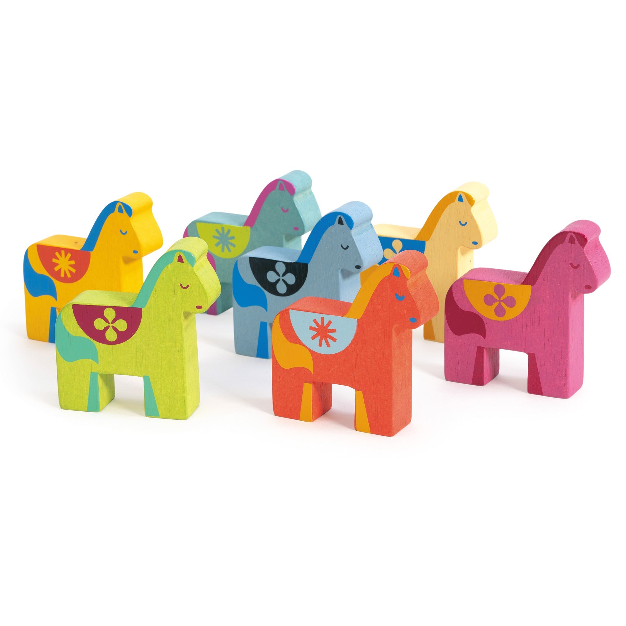 Rainbow Pony Playset - Mentari - Sustainable Wooden Toys Made in Indonesia - Eco - Friendly Play