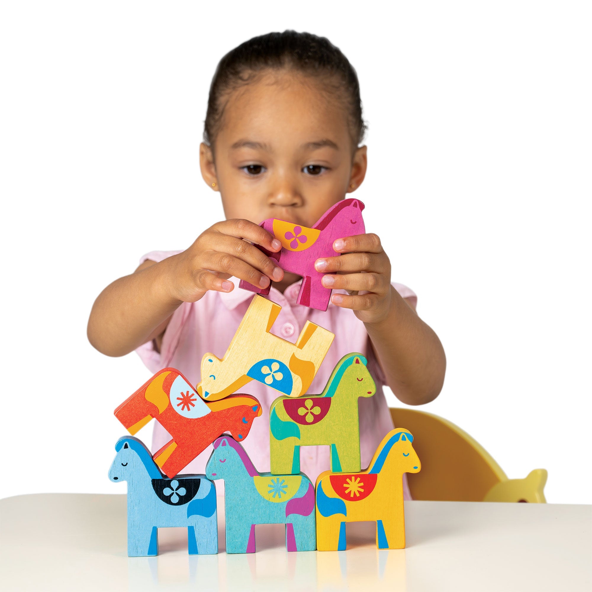 Rainbow Pony Playset - Mentari - Sustainable Wooden Toys Made in Indonesia - Eco - Friendly Play
