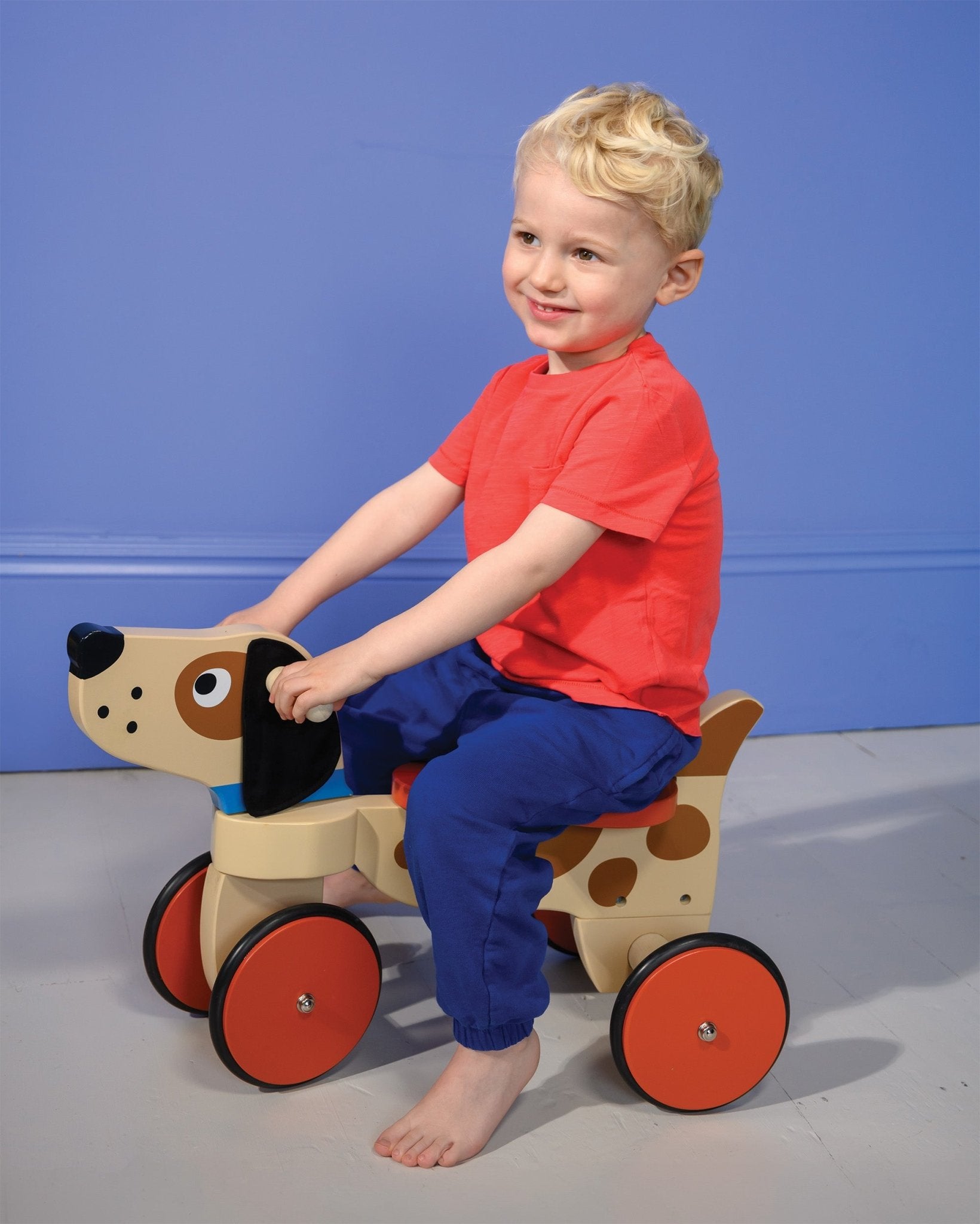 Ride On Puppy - Mentari - Sustainable Wooden Toys Made in Indonesia - Eco-Friendly Play