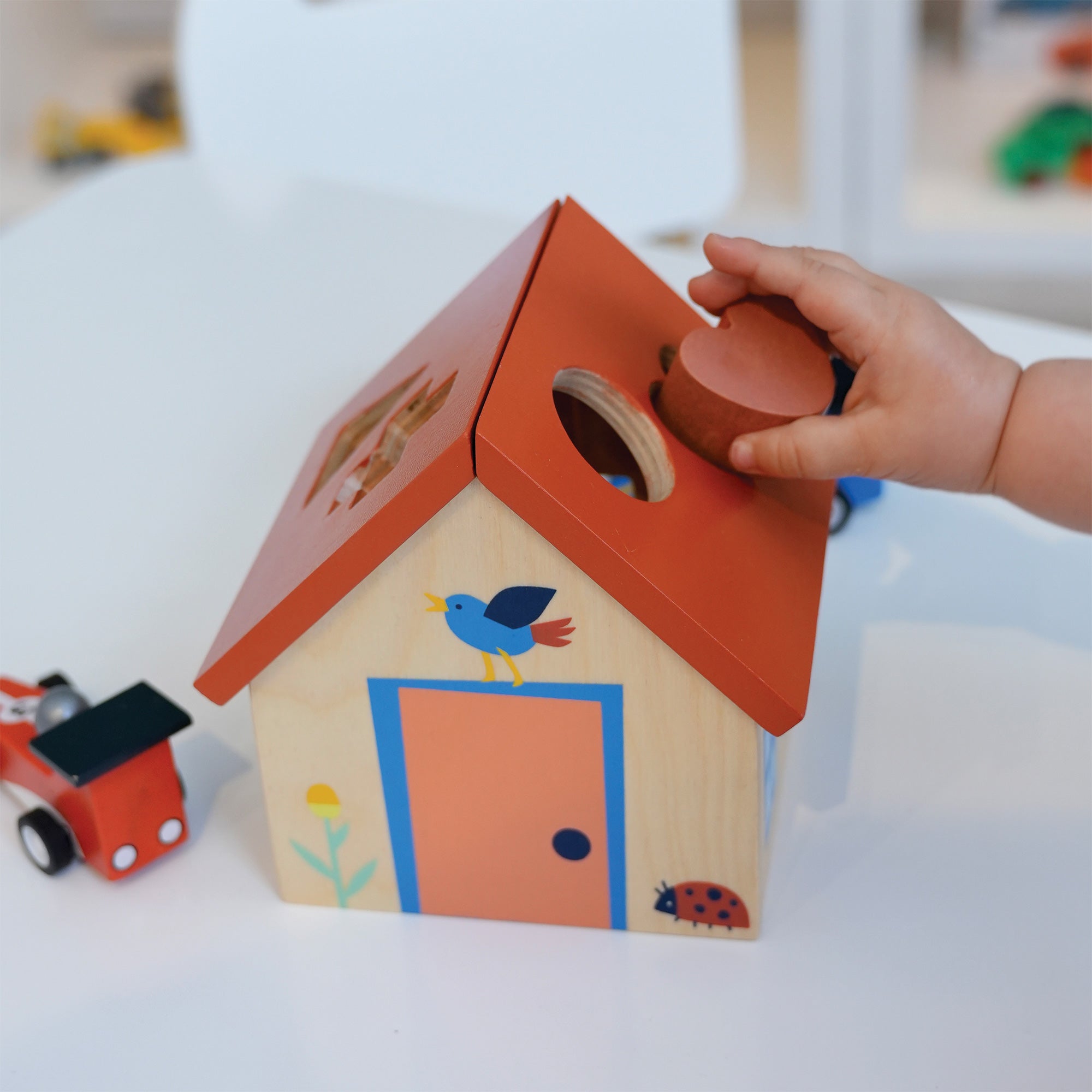 Shape Sorter House - Mentari - Sustainable Wooden Toys Made in Indonesia - Eco - Friendly Play