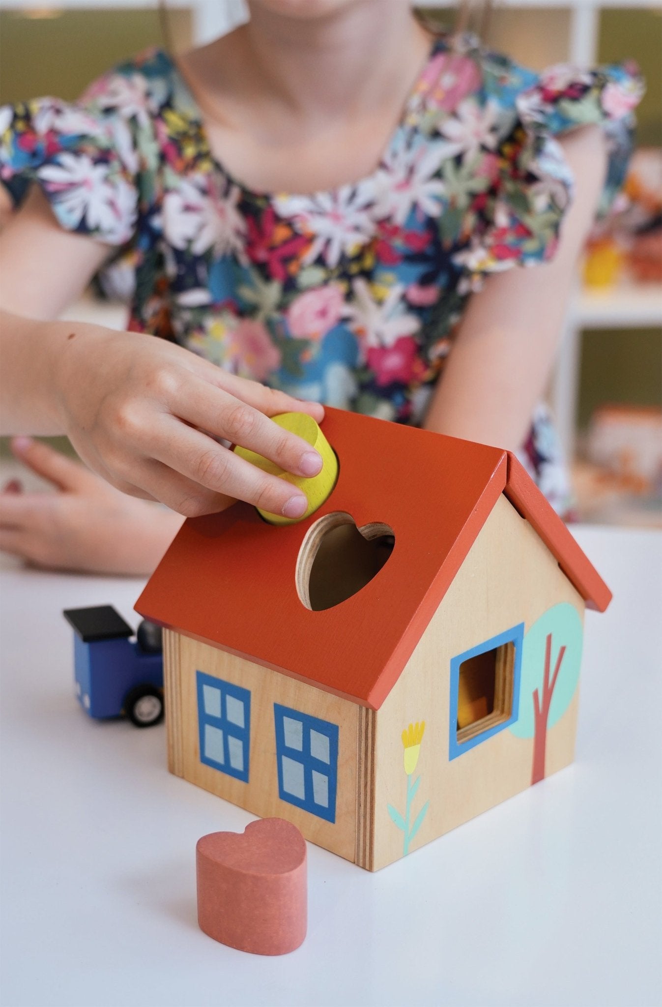 Shape Sorter House - Mentari - Sustainable Wooden Toys Made in Indonesia - Eco - Friendly Play