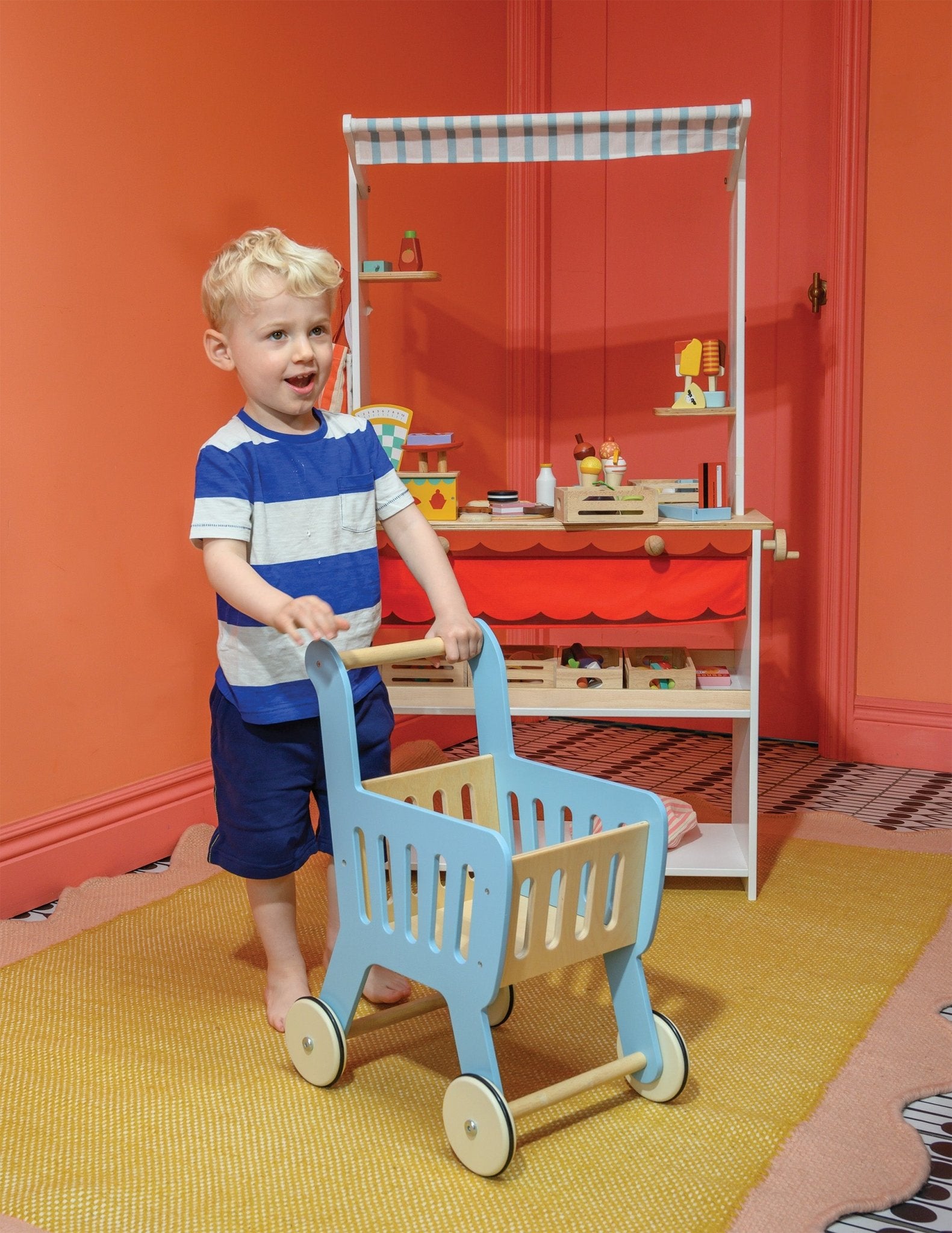 Shop Keeper Stand - Mentari - Sustainable Wooden Toys Made in Indonesia - Eco-Friendly Play