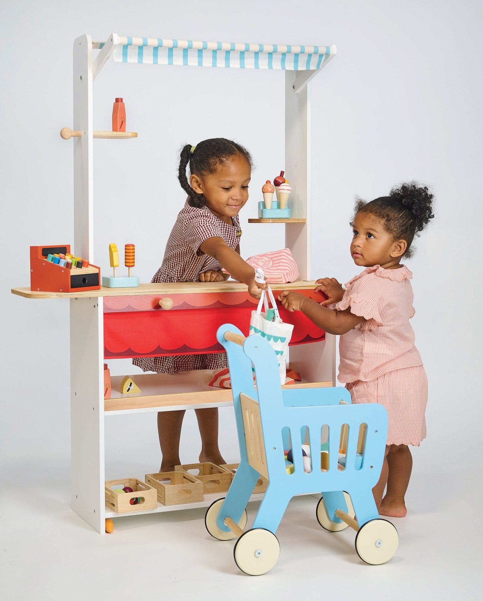 Shop Keeper Stand - Mentari - Sustainable Wooden Toys Made in Indonesia - Eco - Friendly Play