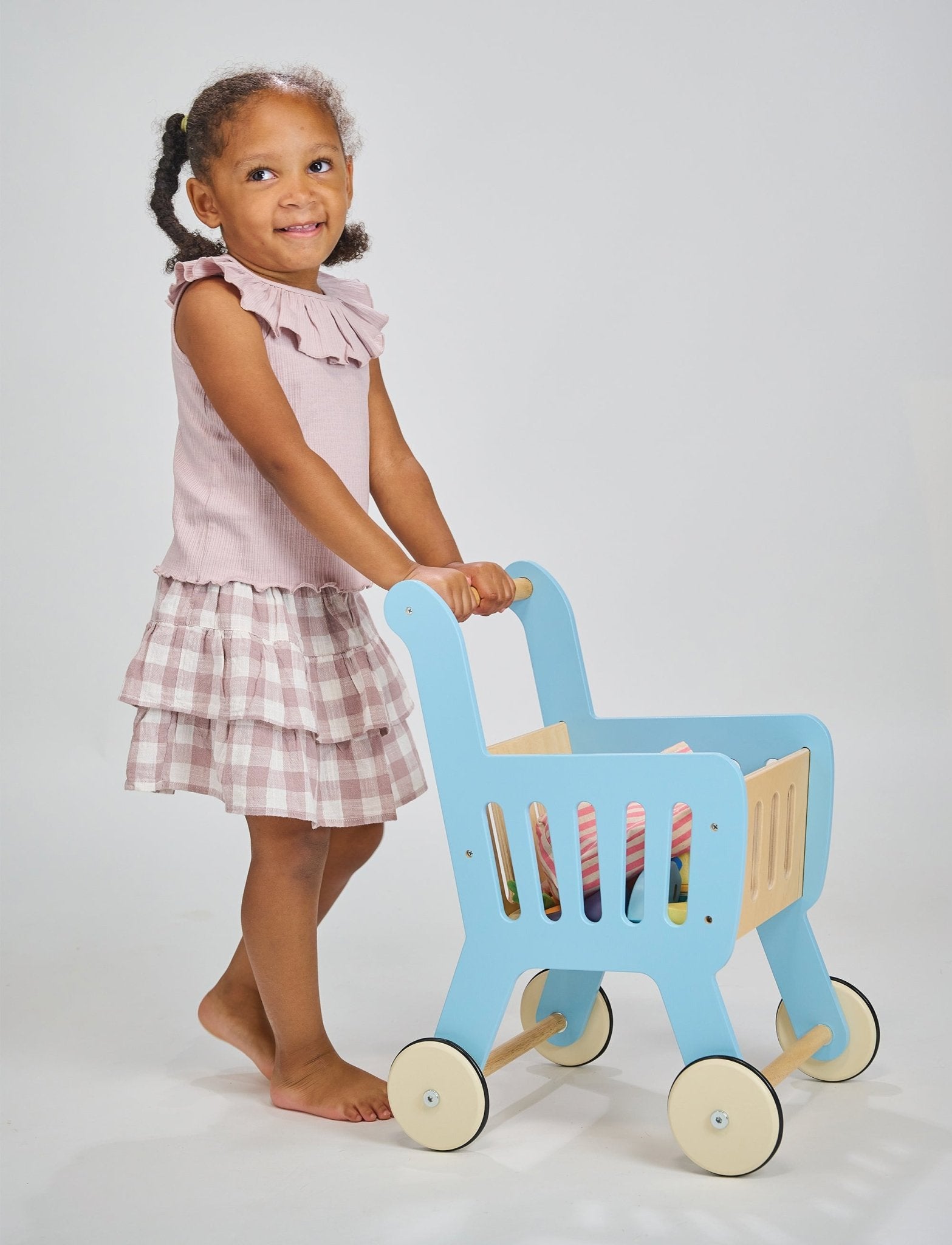 Shopping Cart - Mentari - Sustainable Wooden Toys Made in Indonesia - Eco - Friendly Play